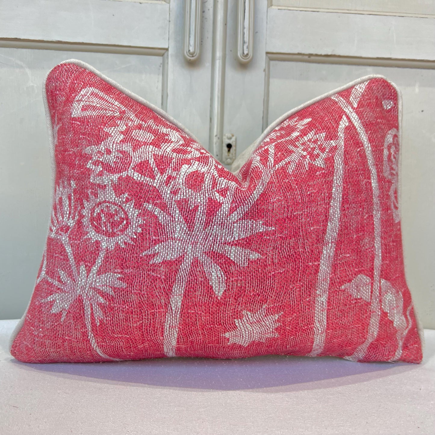 Cushions Made In Fermoie Luxury Designer Astrea Floral Raspberry Red Cushion Pillow Throw Cover