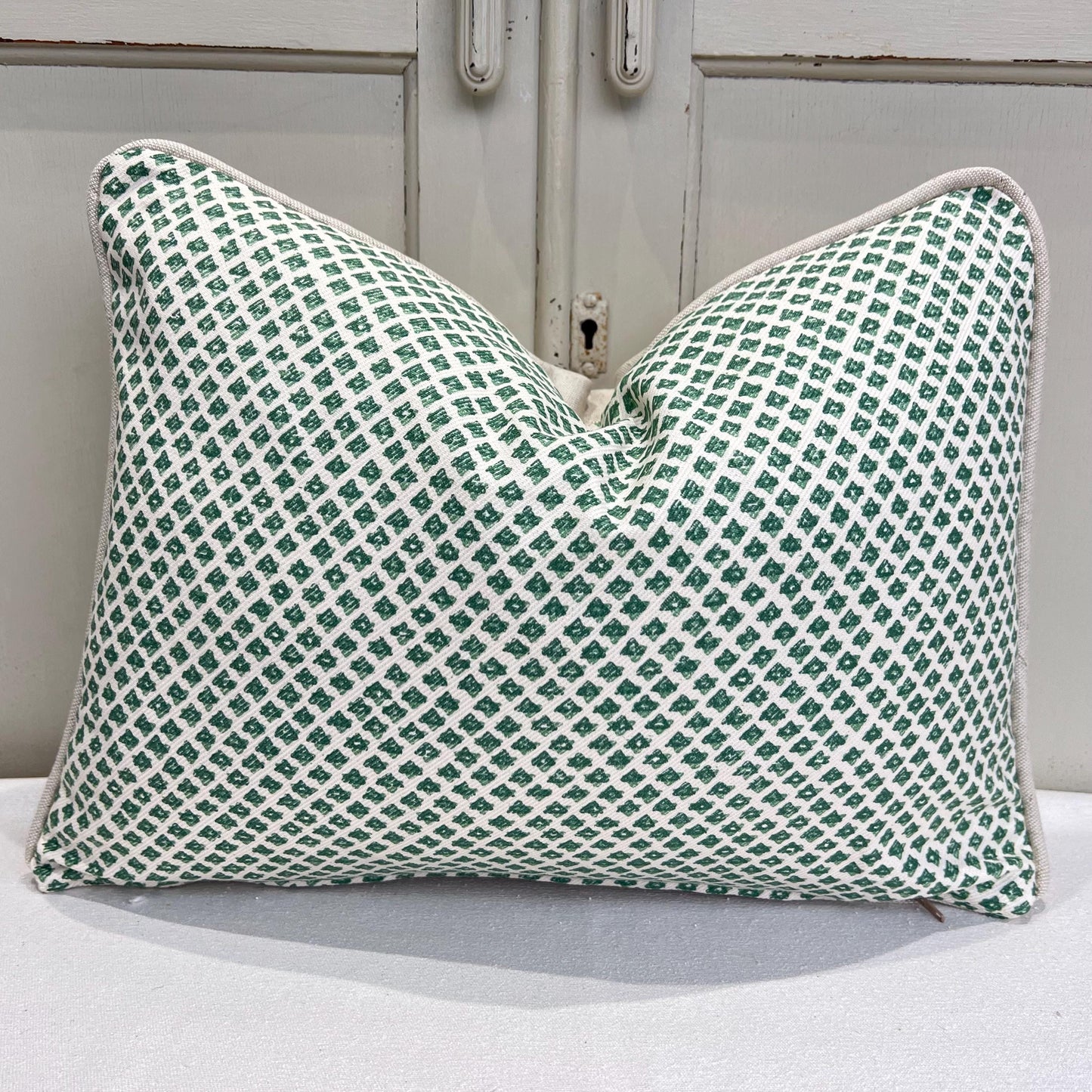 Cushions Made In Fermoie Marden Luxury Designer Decorative Green Cream Cotton Cushion Pillow Throw Cover