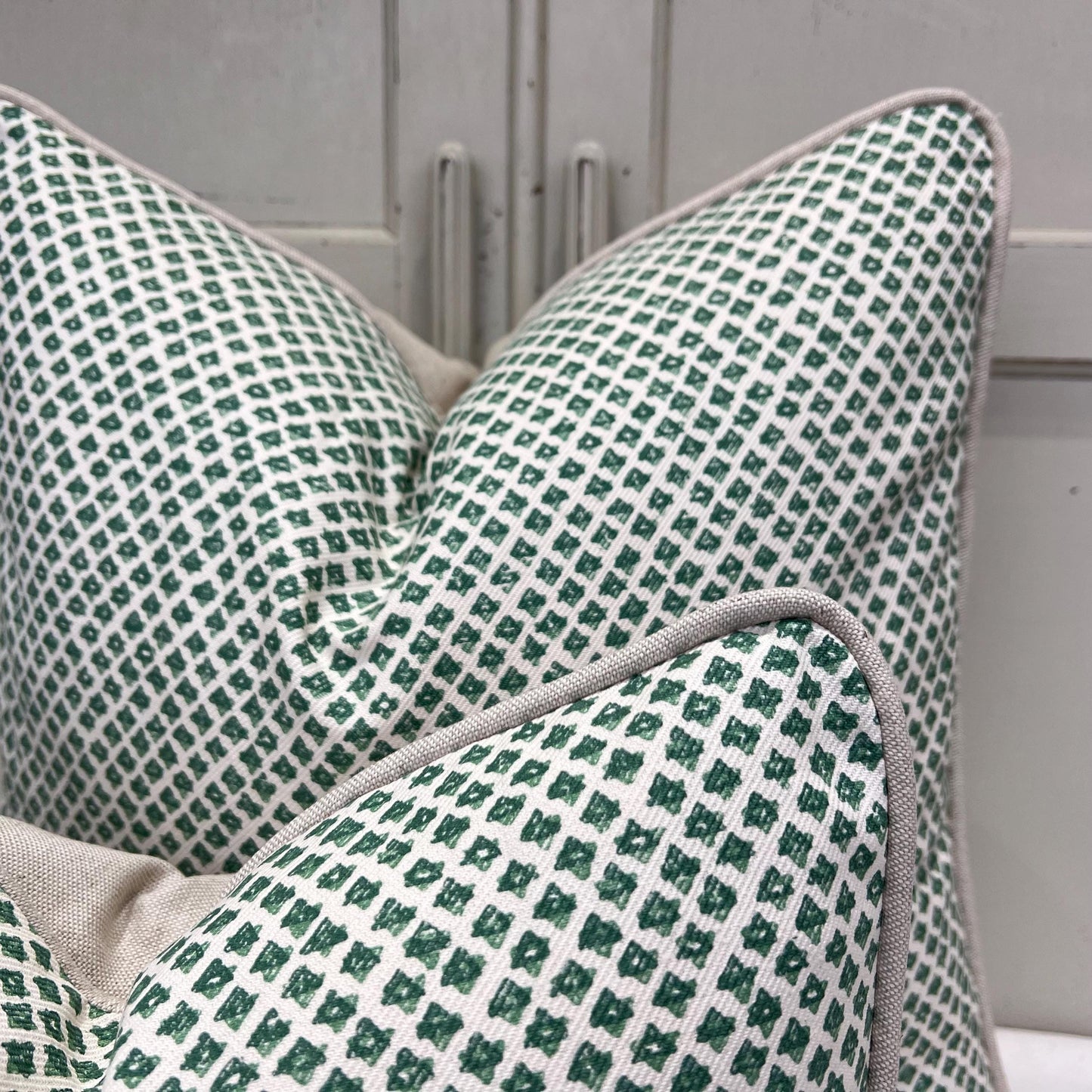 Cushions Made In Fermoie Marden Luxury Designer Decorative Green Cream Cotton Cushion Pillow Throw Cover