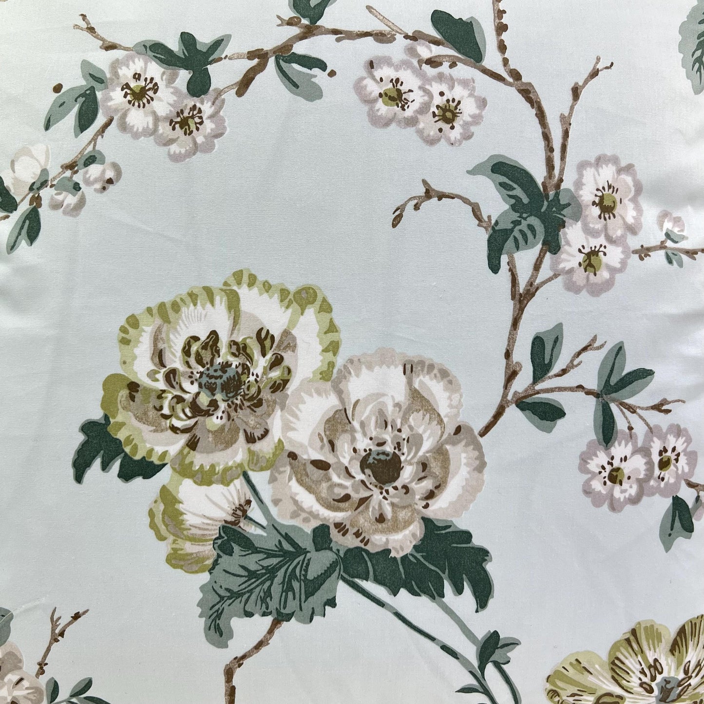Schumacher Luxury Designer "Betty Chintz" Floral Celadon Blue Cushion Pillow Sofa Cover