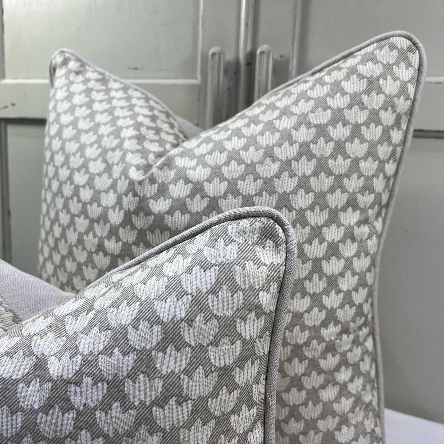 Cushions Made In Fermoie Eythorne Luxury Designer Decorative Pale Green Neutral Cotton Cushion Pillow Throw Cover