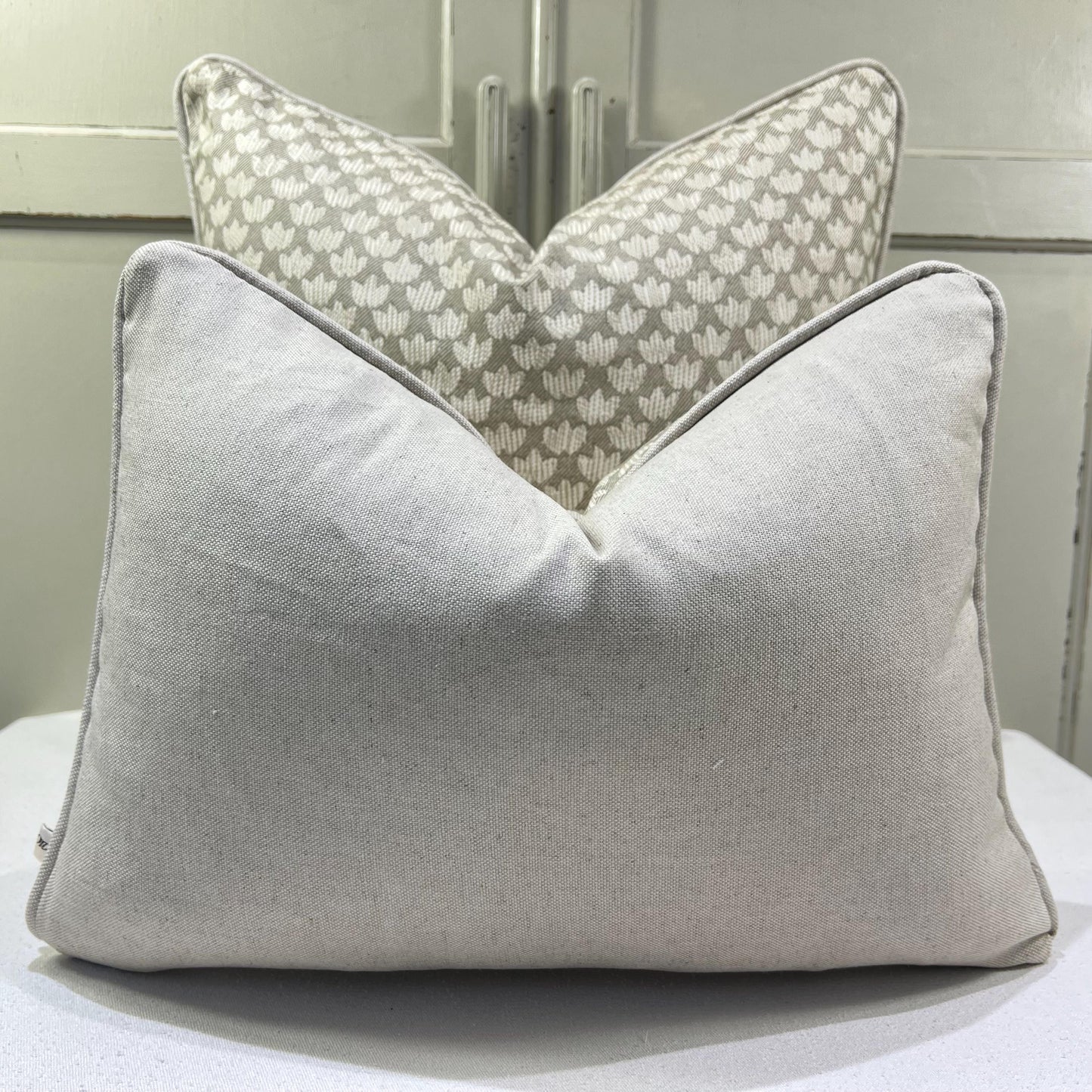 Cushions Made In Fermoie Eythorne Luxury Designer Decorative Pale Green Neutral Cotton Cushion Pillow Throw Cover