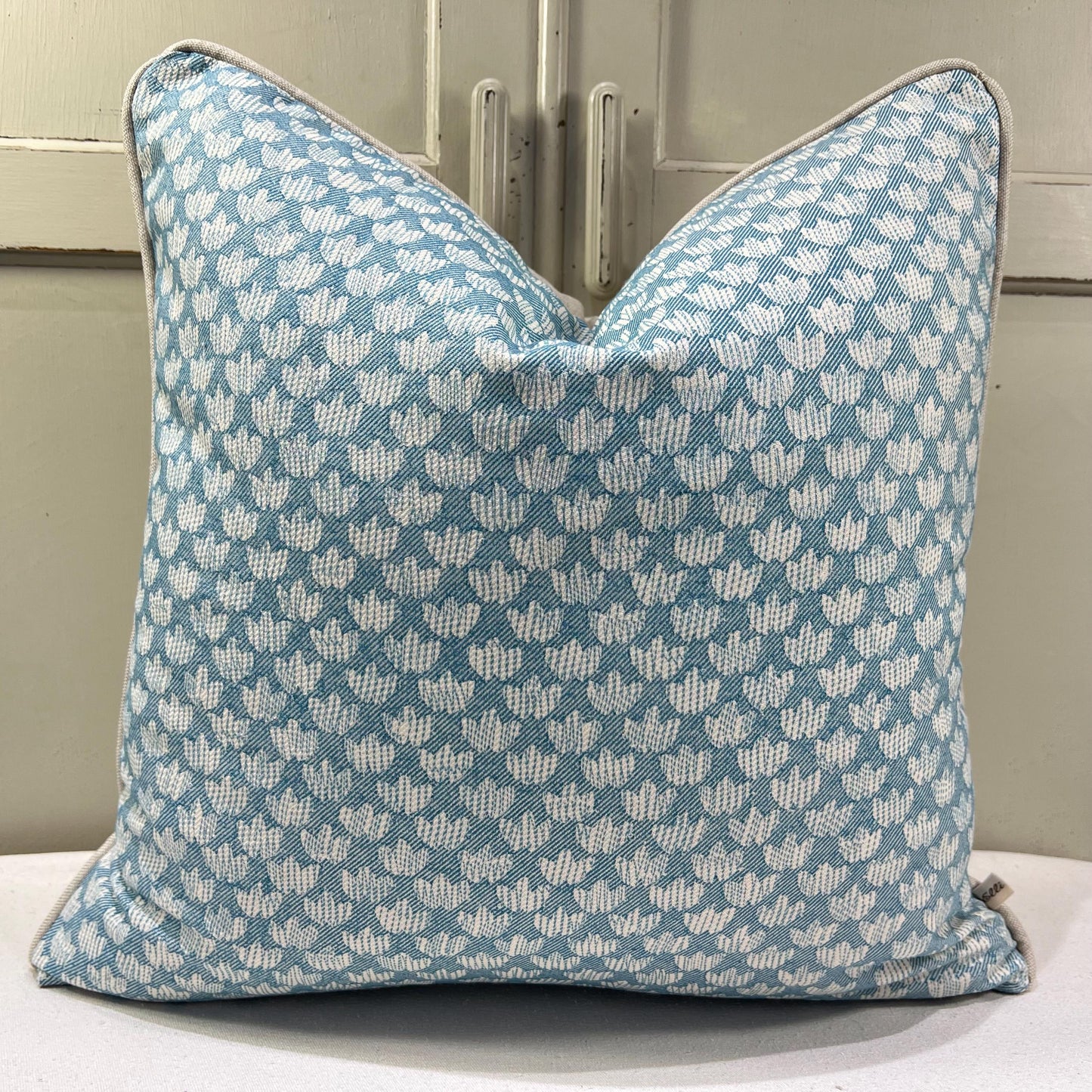 Cushions Made In Fermoie Eythorne Luxury Designer Decorative Blue Neutral Cotton Cushion Pillow Throw Cover