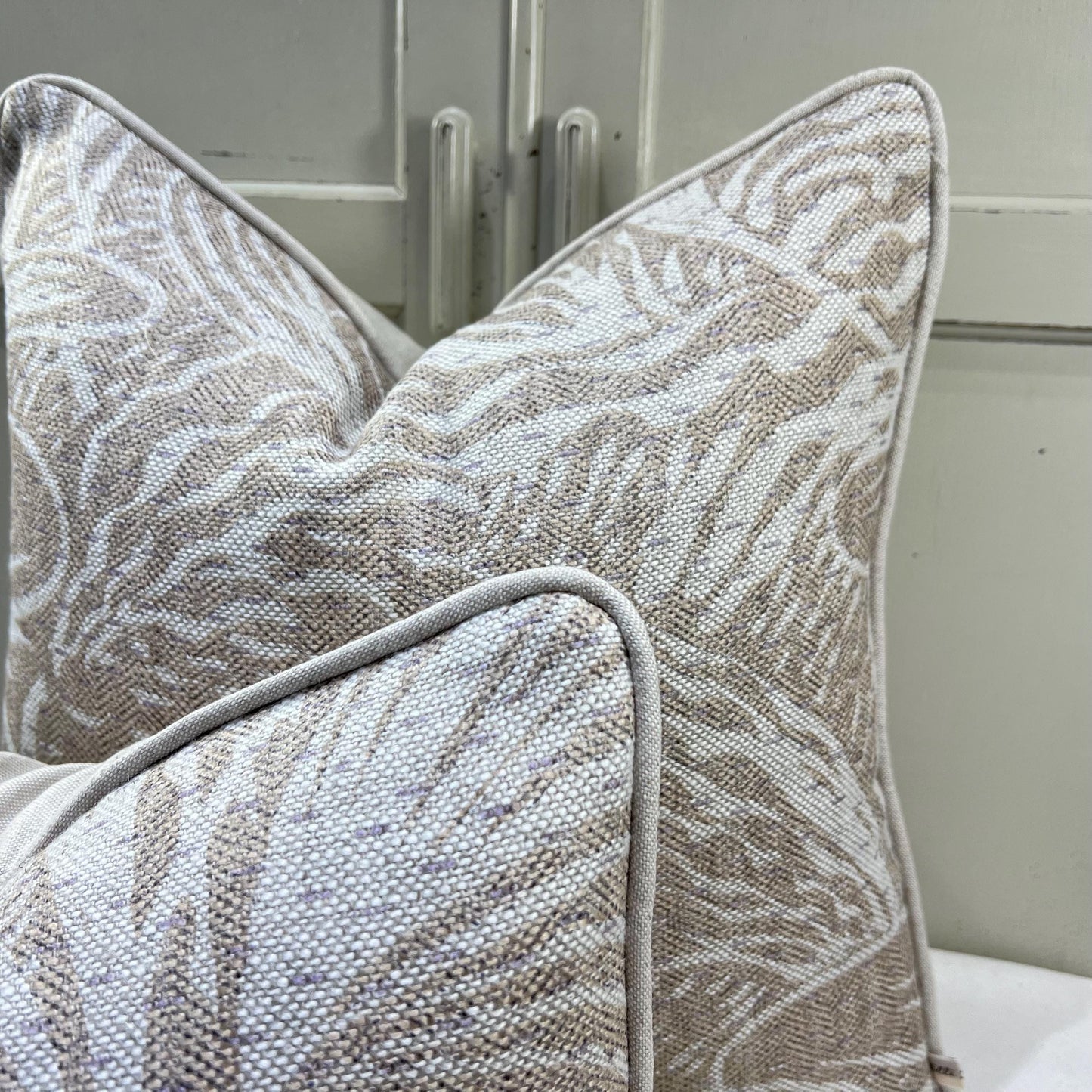 Cushions Made In Fermoie Savernake Linen Luxury Designer Decorative Pale Beige Cushion Pillow Throw Cover
