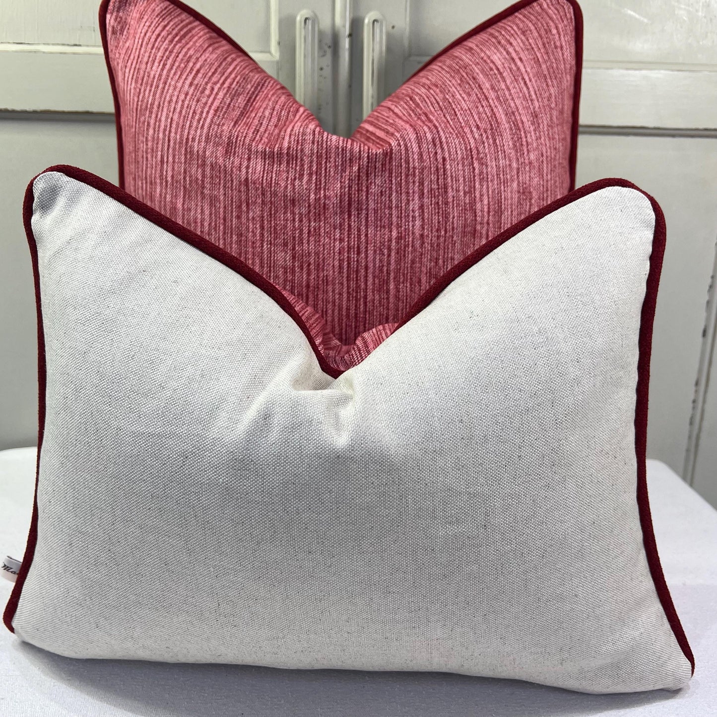 Cushions Made In Fermoie Strie Luxury Designer Decorative Burgundy Cotton Cushion Pillow Throw Cover