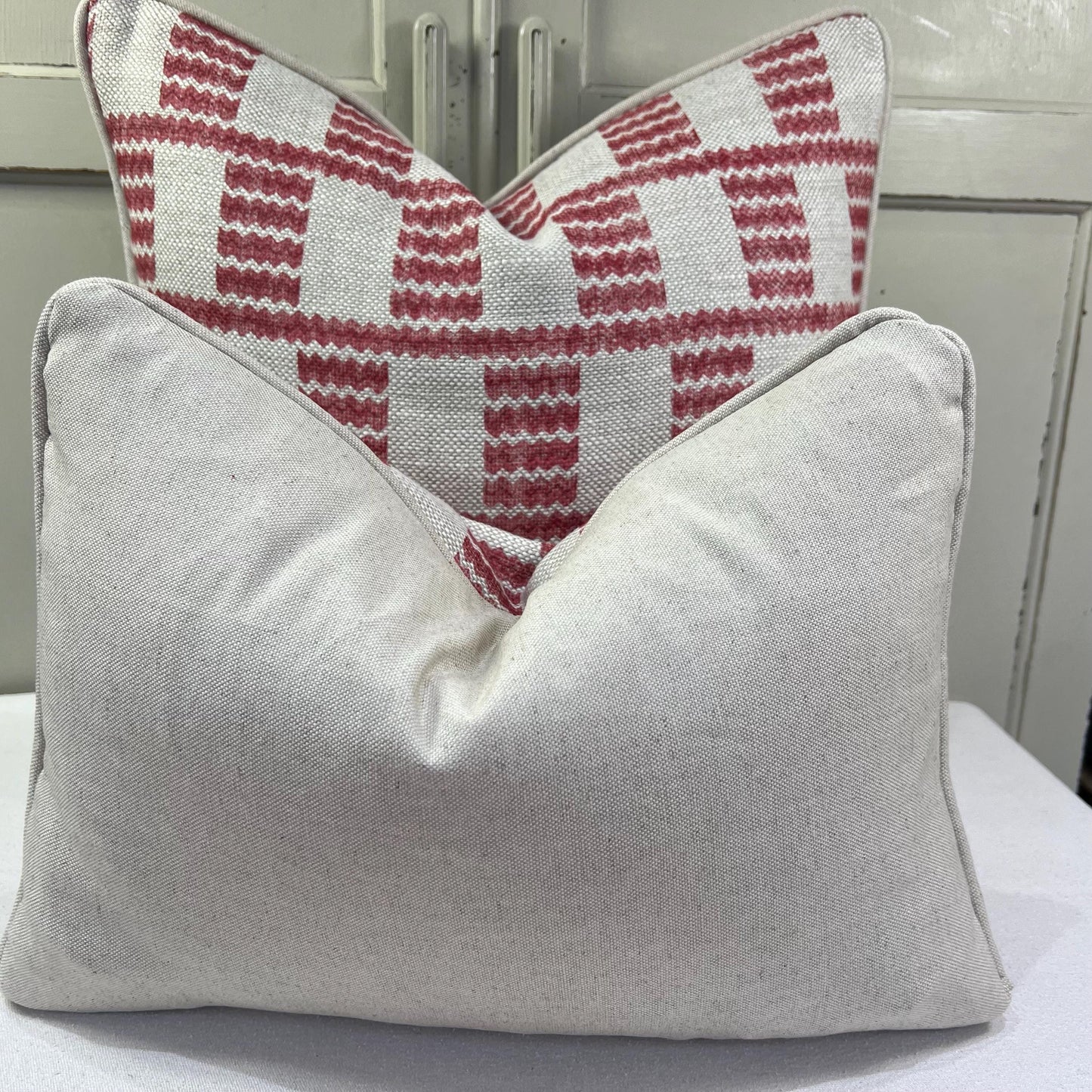 Cushions Made In Fermoie Cove Linen Luxury Designer Decorative Red Neutral Cushion Pillow Throw Cover