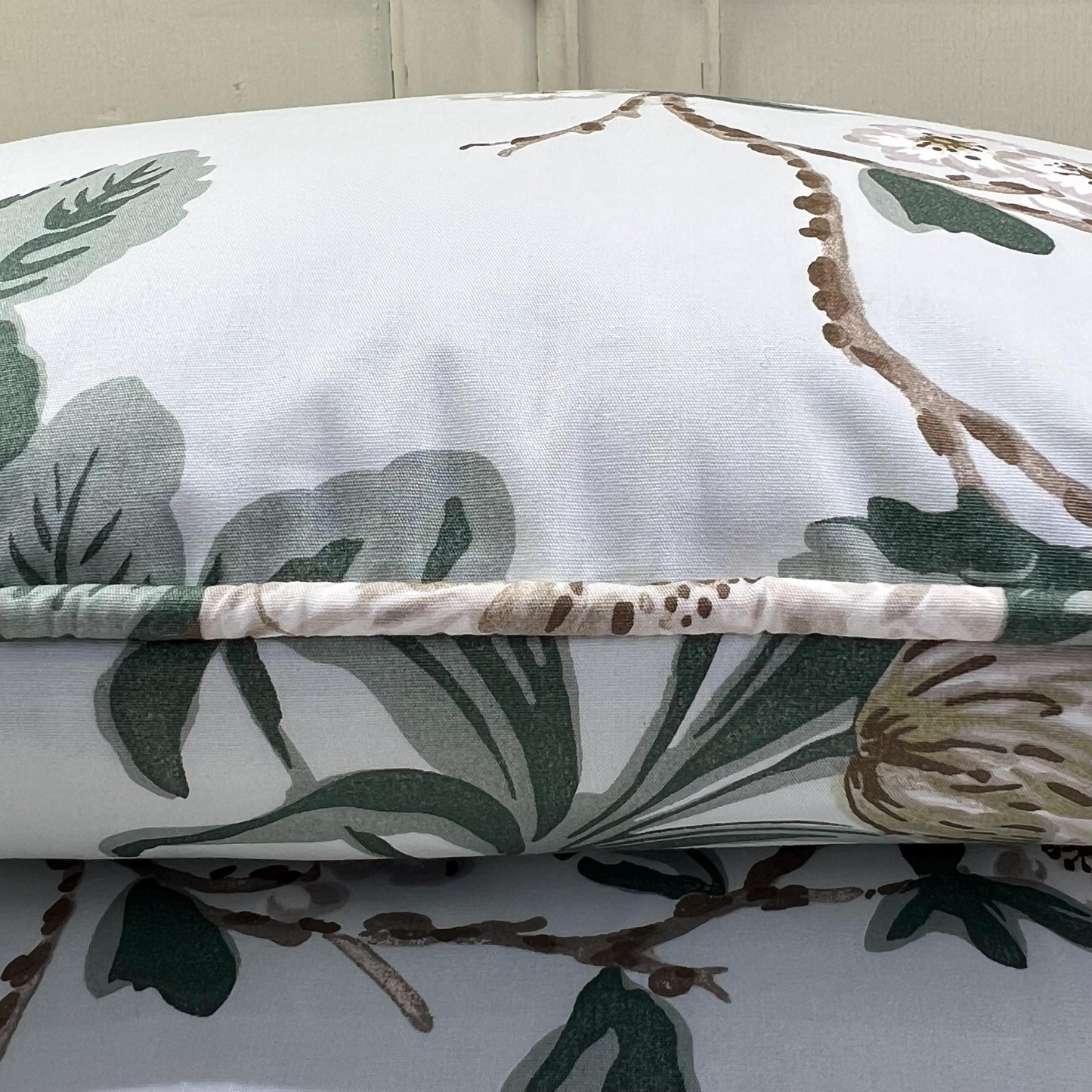 Schumacher Luxury Designer "Betty Chintz" Floral Celadon Blue Cushion Pillow Sofa Cover