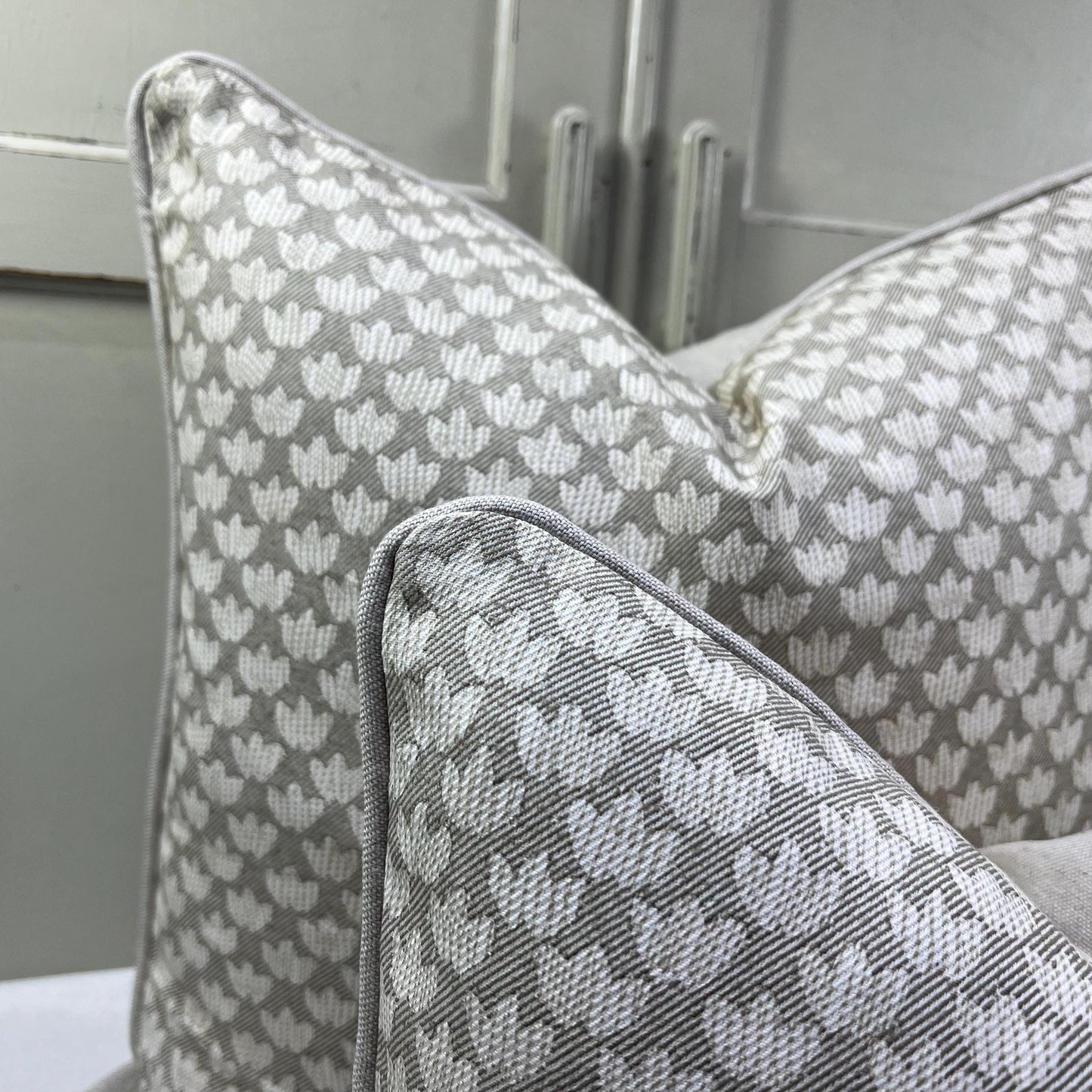 Cushions Made In Fermoie Eythorne Luxury Designer Decorative Pale Green Neutral Cotton Cushion Pillow Throw Cover