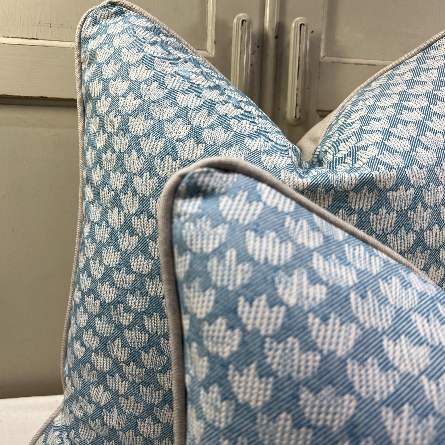 Cushions Made In Fermoie Eythorne Luxury Designer Decorative Blue Neutral Cotton Cushion Pillow Throw Cover