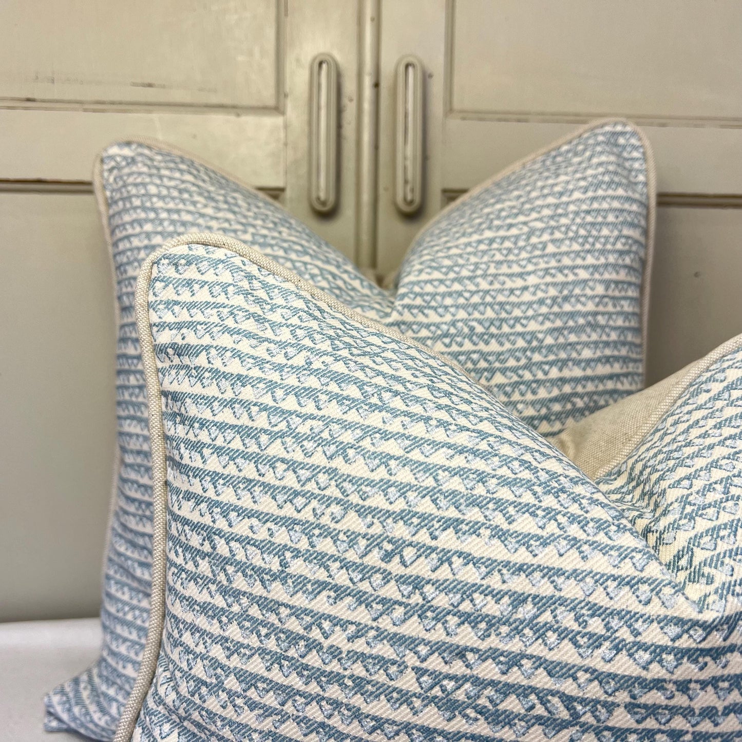 Cushions Made In Fermoie Mendip Decorative Pale Blue Neutral Cotton Cushion Pillow Throw Cover