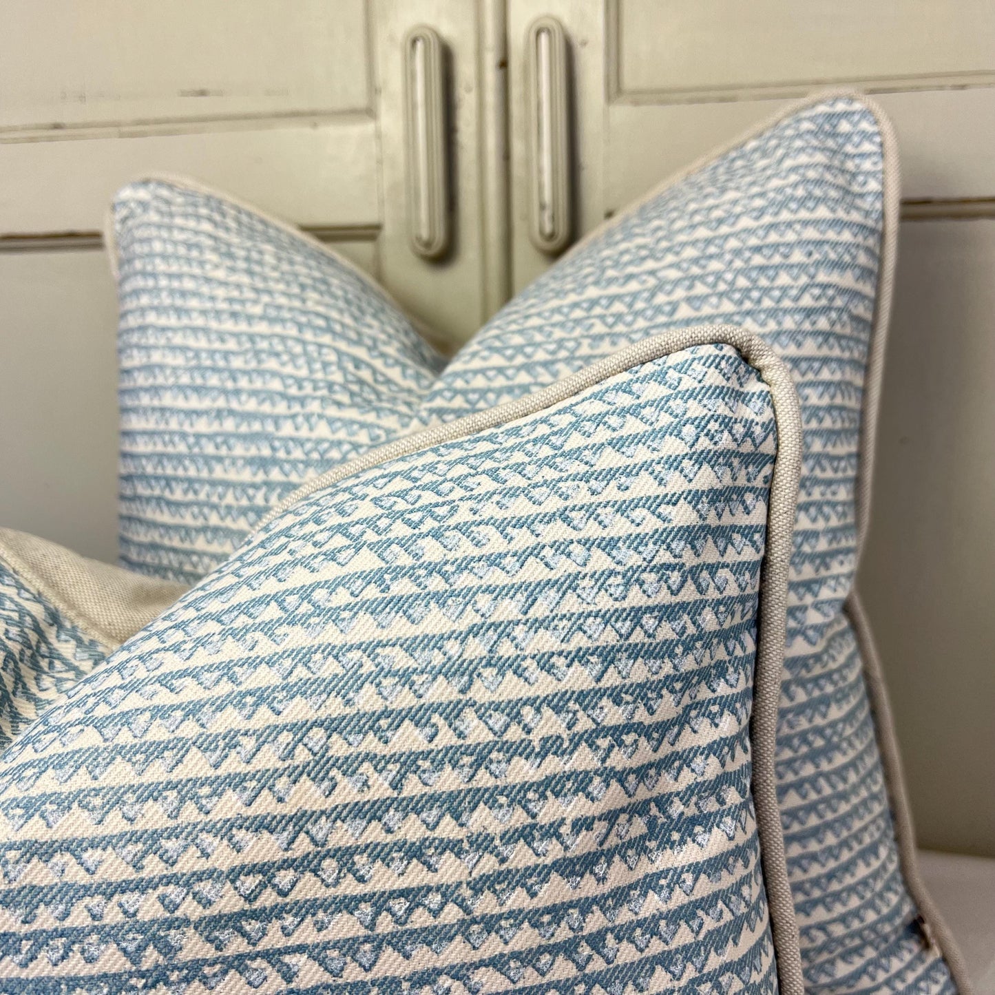 Cushions Made In Fermoie Mendip Decorative Pale Blue Neutral Cotton Cushion Pillow Throw Cover