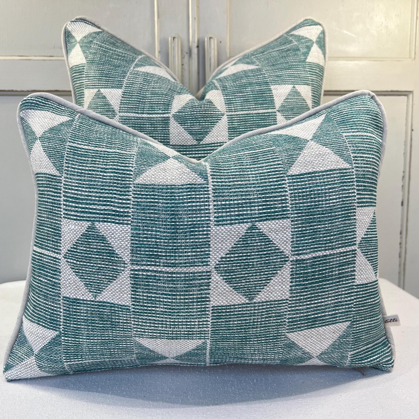 Cushions Made In Fermoie Flag Decorative Dark Teal Neutral Linen Cushion Pillow Throw Cover