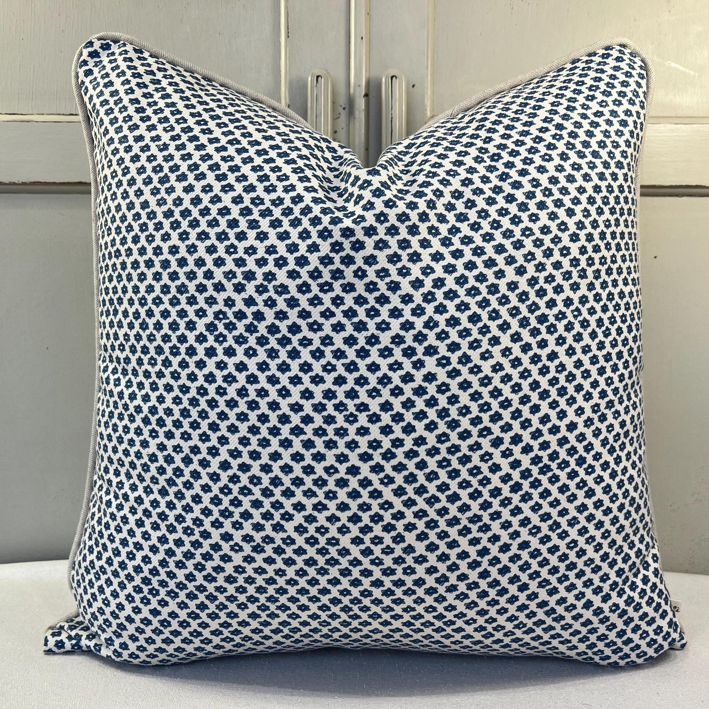 Cushions Made In Fermoie Marden Luxury Designer Decorative Blue Cream Cotton Cushion Pillow Throw Cover