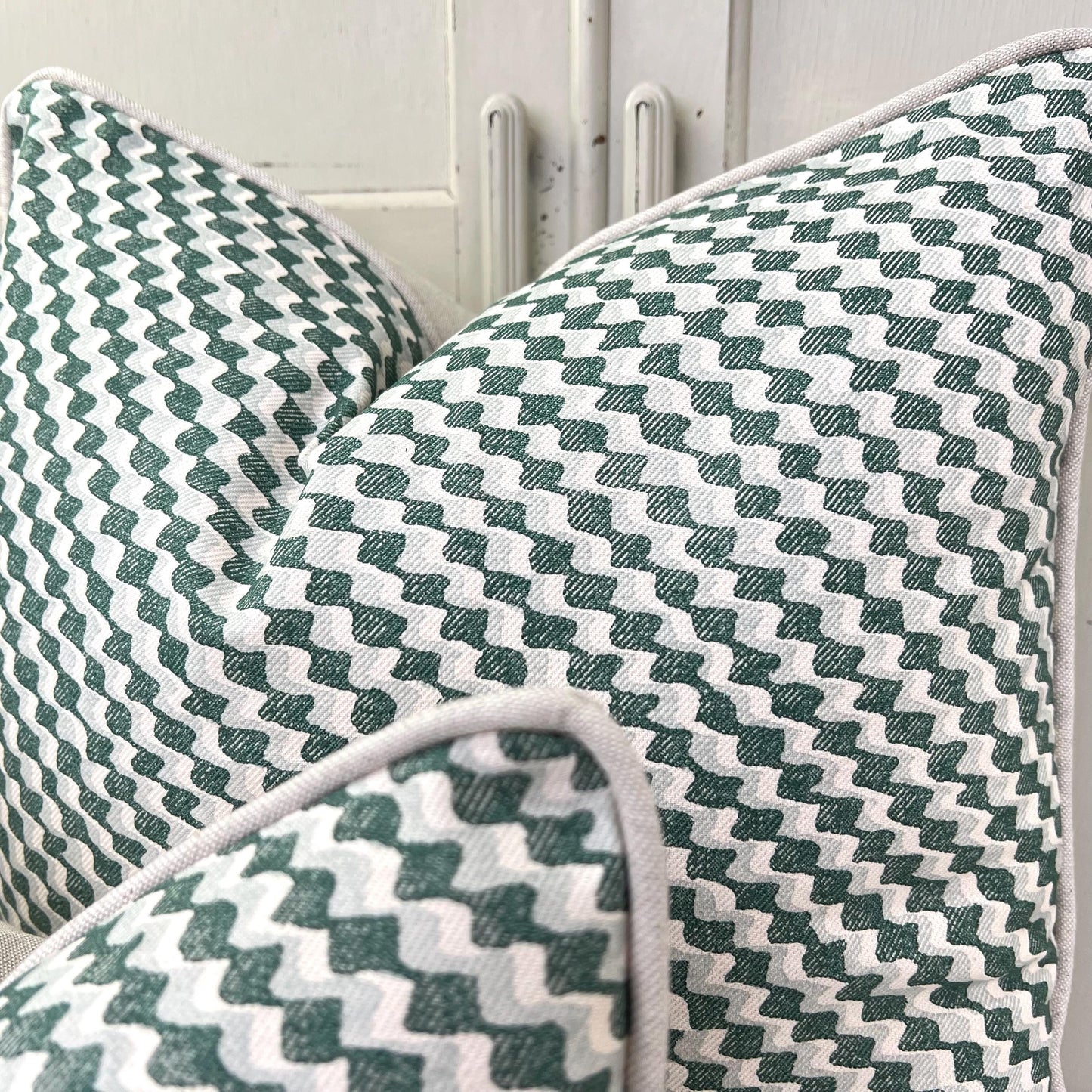 Cushions Made In Fermoie Ruffle Green Cotton Decorative Sofa Throw Pillow Cover