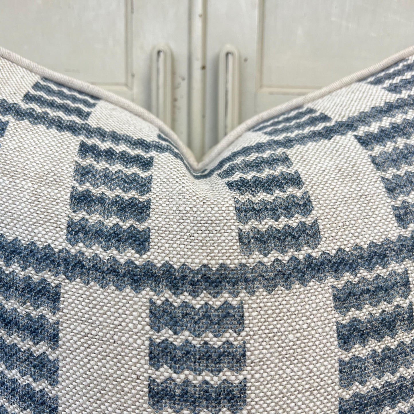Cushions Made In Fermoie Cove Linen Luxury Designer Decorative Mid Blue Neutral Cushion Pillow Throw Cover