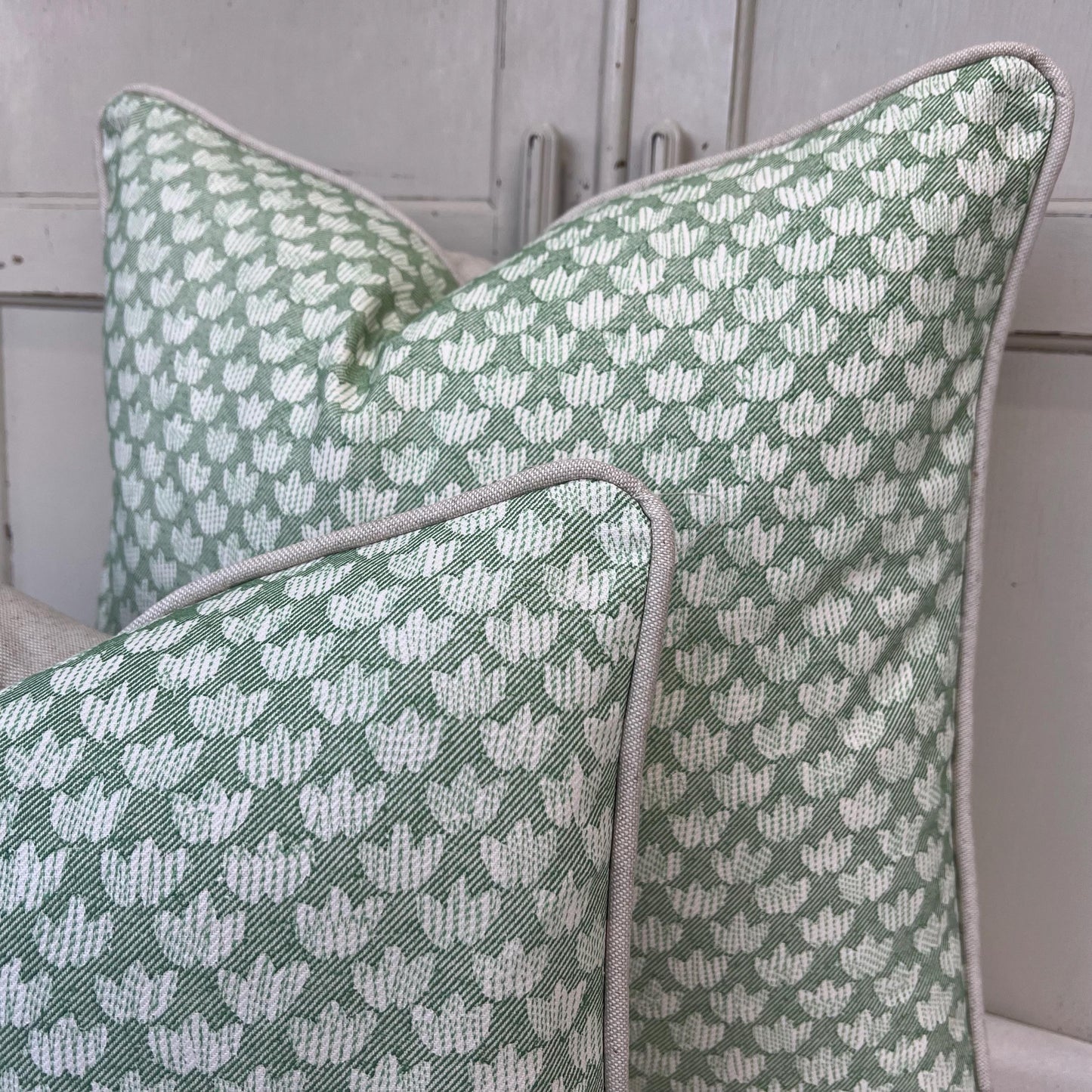 Cushions Made In Fermoie Eythorne Luxury Green Neutral Cotton Cushion Pillow Throw Cover