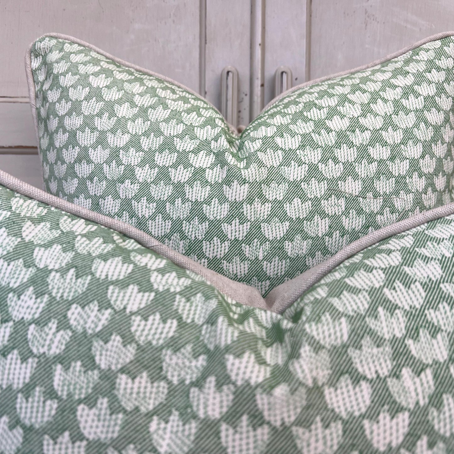 Cushions Made In Fermoie Eythorne Luxury Green Neutral Cotton Cushion Pillow Throw Cover