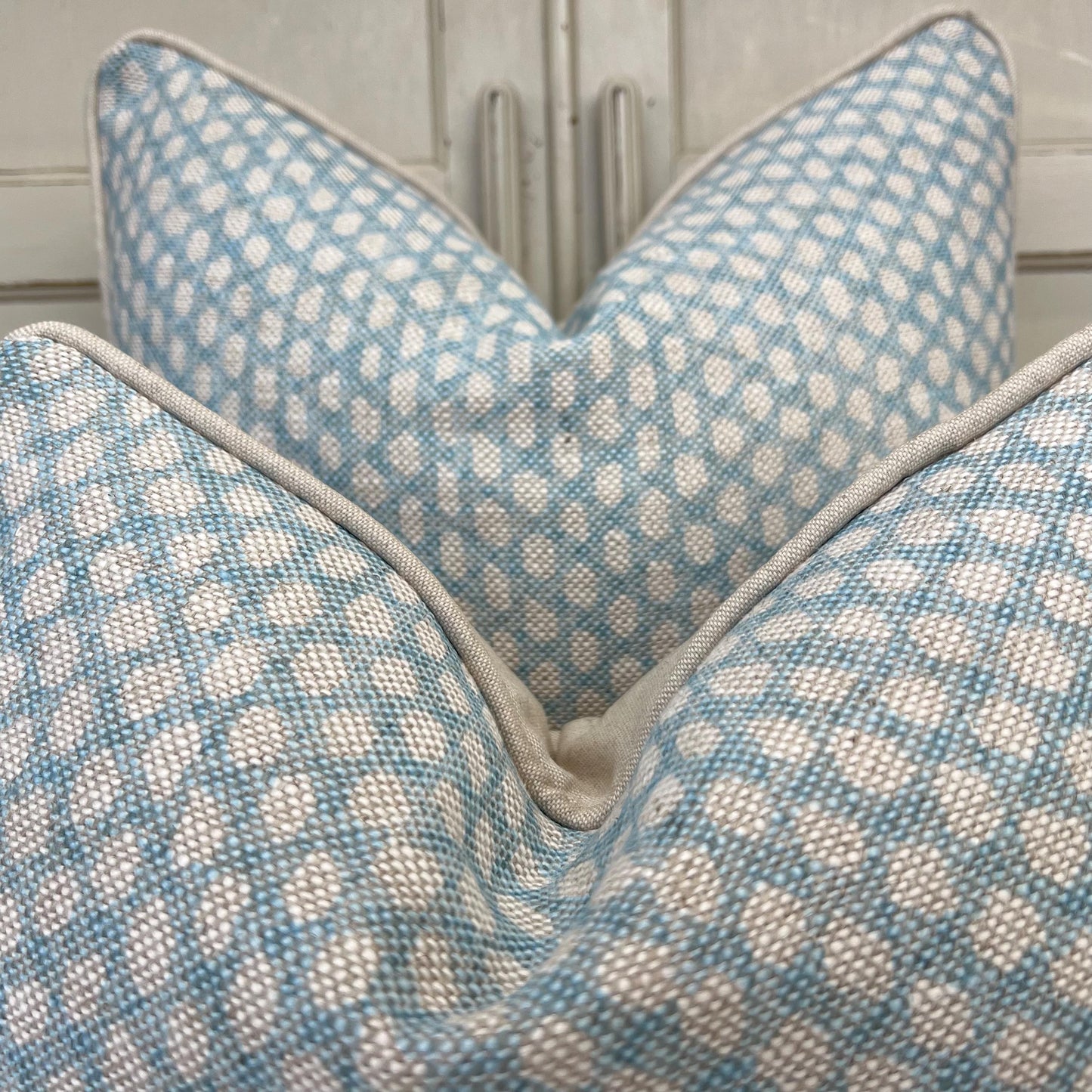 Cushions Made In Fermoie Wicker Luxury Designer Decorative Pale Blue Cotton Cushion Pillow Throw Cover