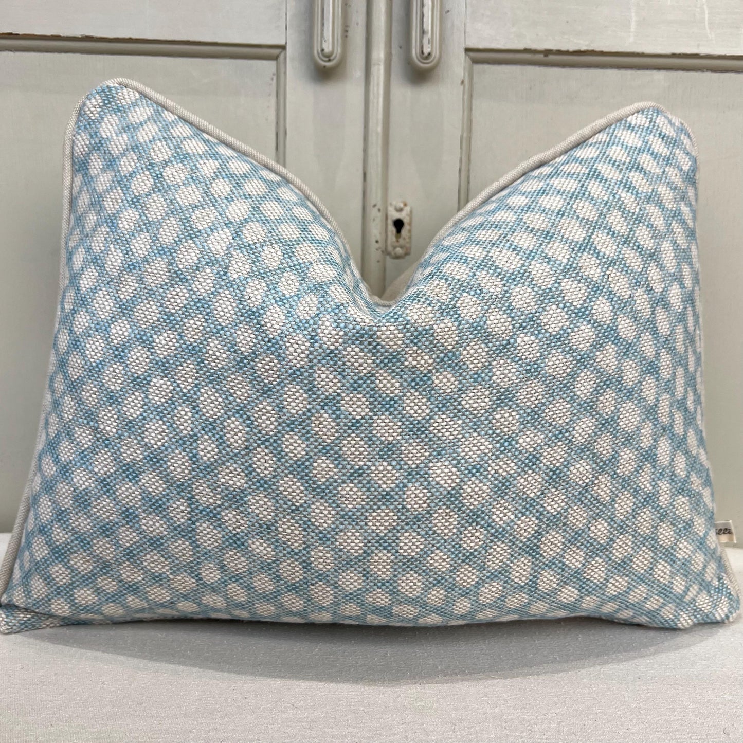 Cushions Made In Fermoie Wicker Luxury Designer Decorative Pale Blue Cotton Cushion Pillow Throw Cover