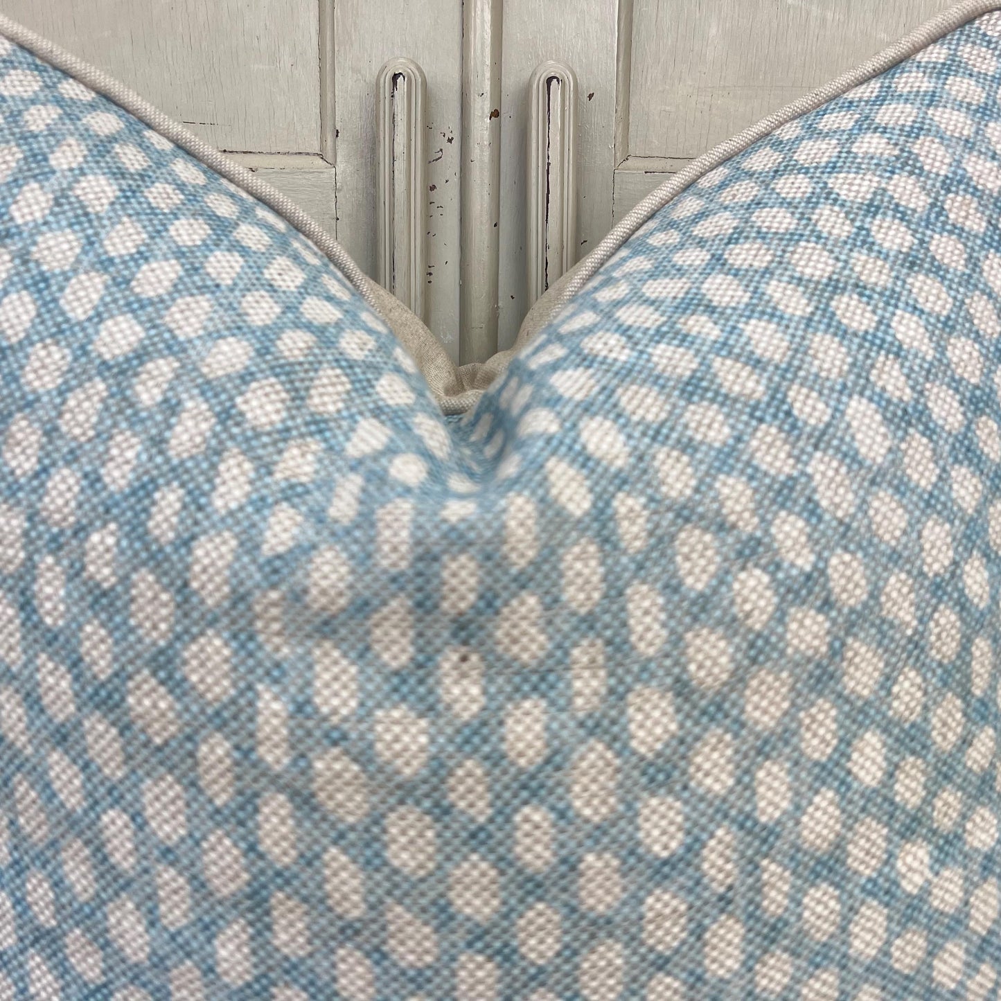 Cushions Made In Fermoie Wicker Luxury Designer Decorative Pale Blue Cotton Cushion Pillow Throw Cover