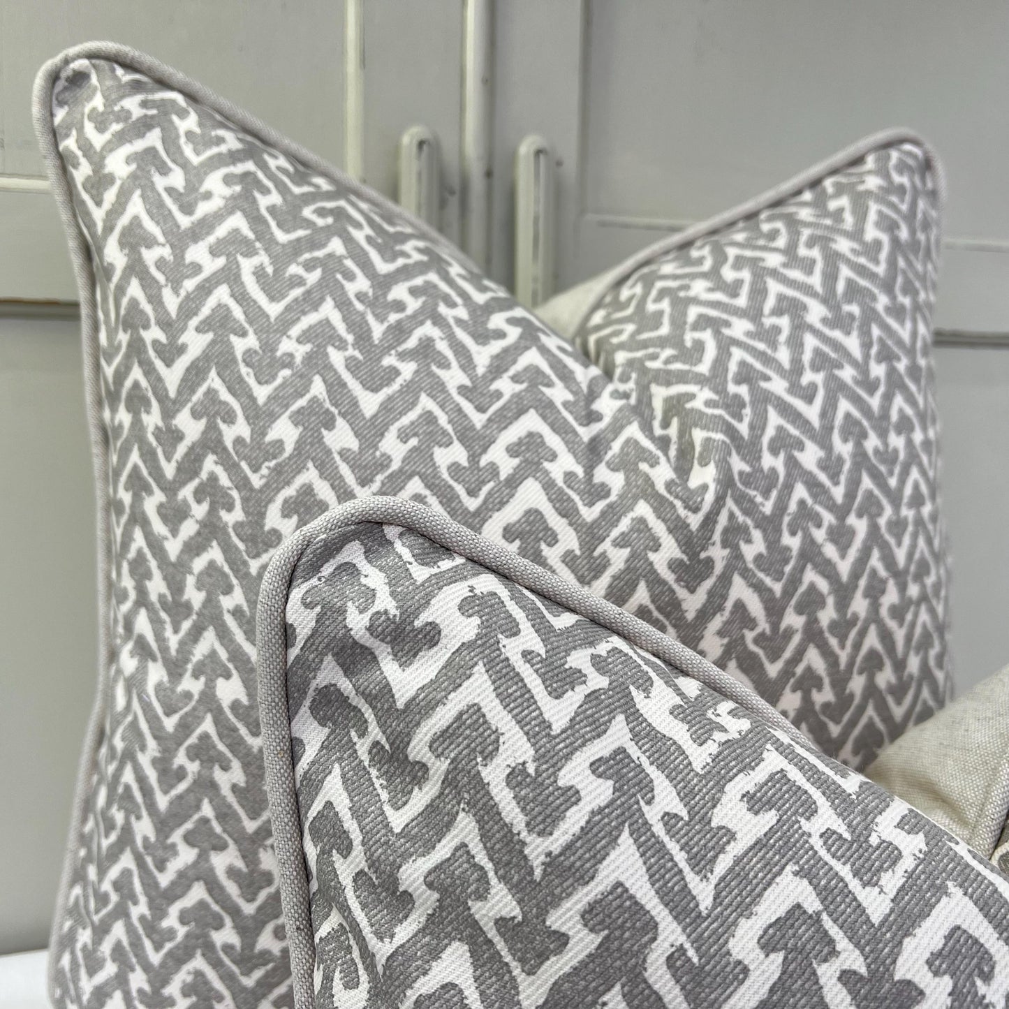 Cushions Made In Fermoie Rabanna Grey Cotton Decorative Sofa Throw Pillow Cover