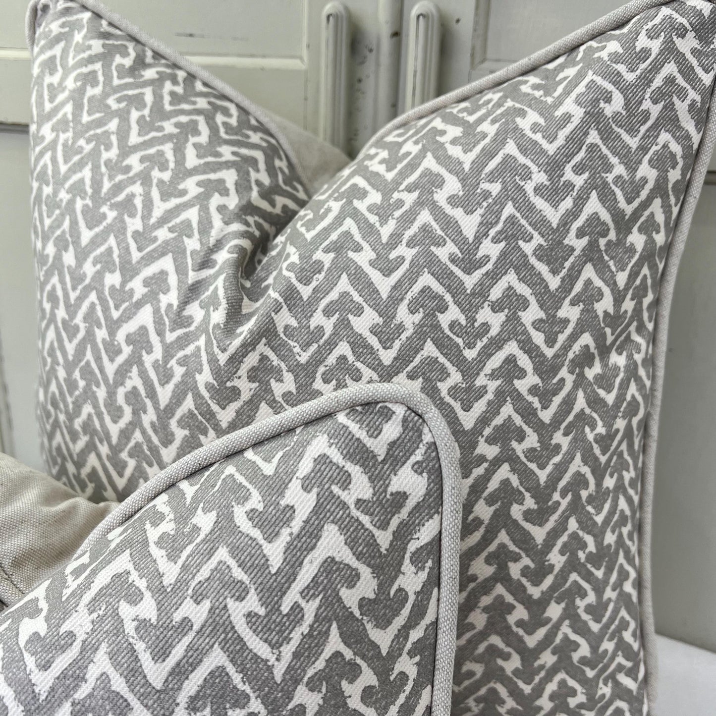 Cushions Made In Fermoie Rabanna Grey Cotton Decorative Sofa Throw Pillow Cover