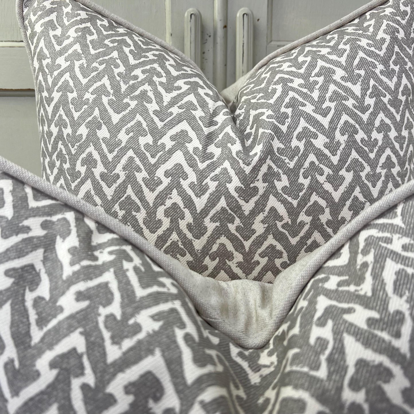 Cushions Made In Fermoie Rabanna Grey Cotton Decorative Sofa Throw Pillow Cover