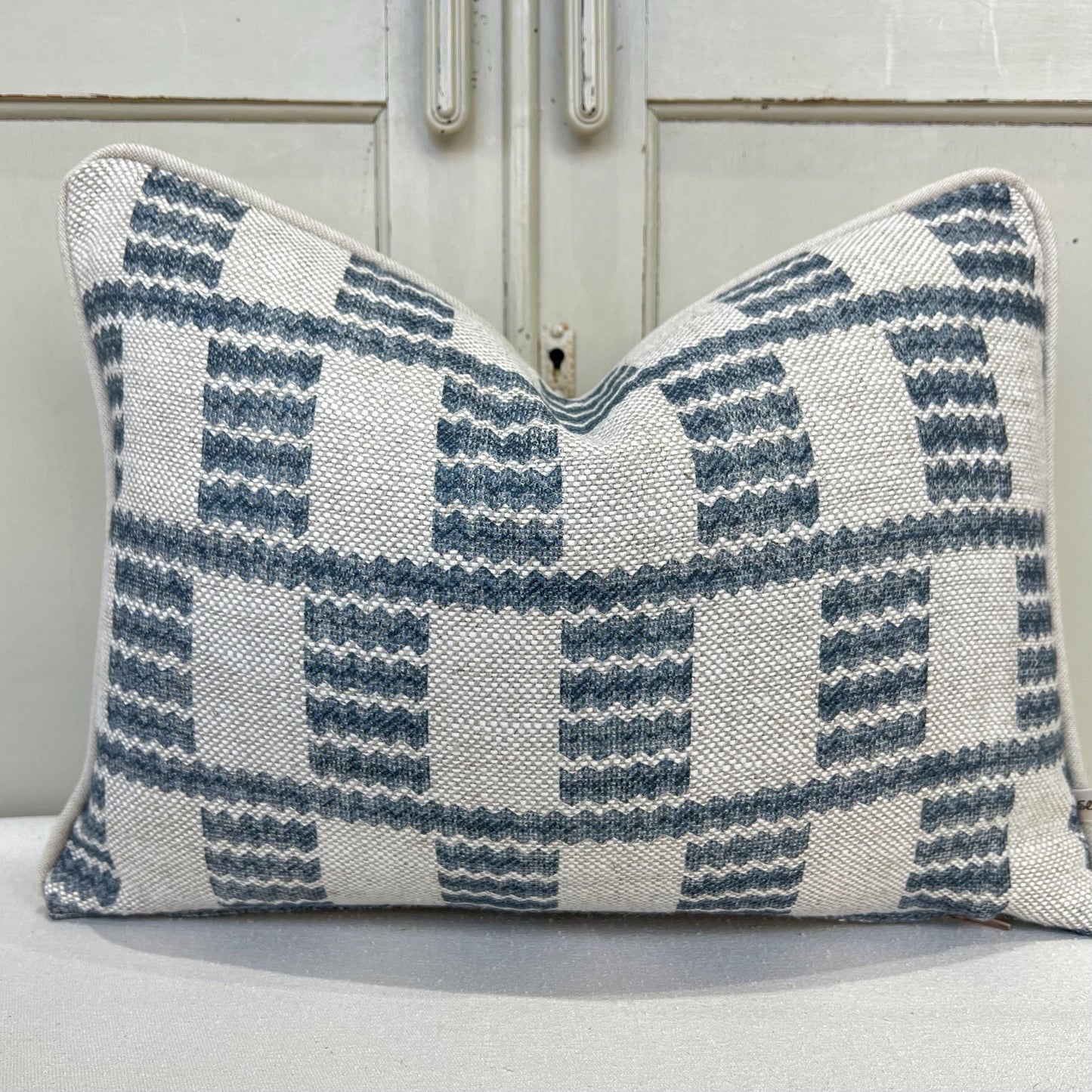 Cushions Made In Fermoie Cove Linen Luxury Designer Decorative Mid Blue Neutral Cushion Pillow Throw Cover
