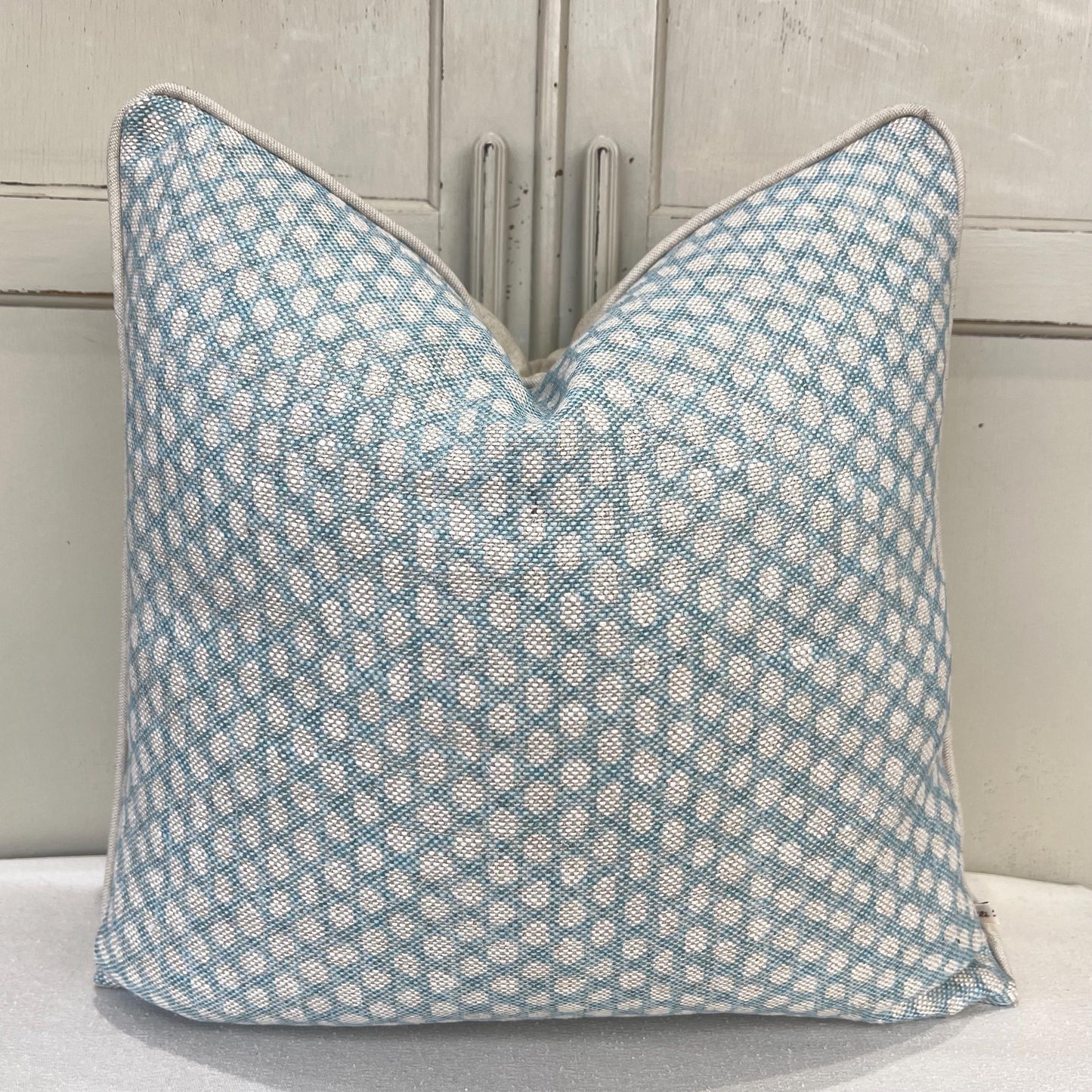 Cushions Made In Fermoie Wicker Luxury Designer Decorative Pale Blue Cotton Cushion Pillow Throw Cover