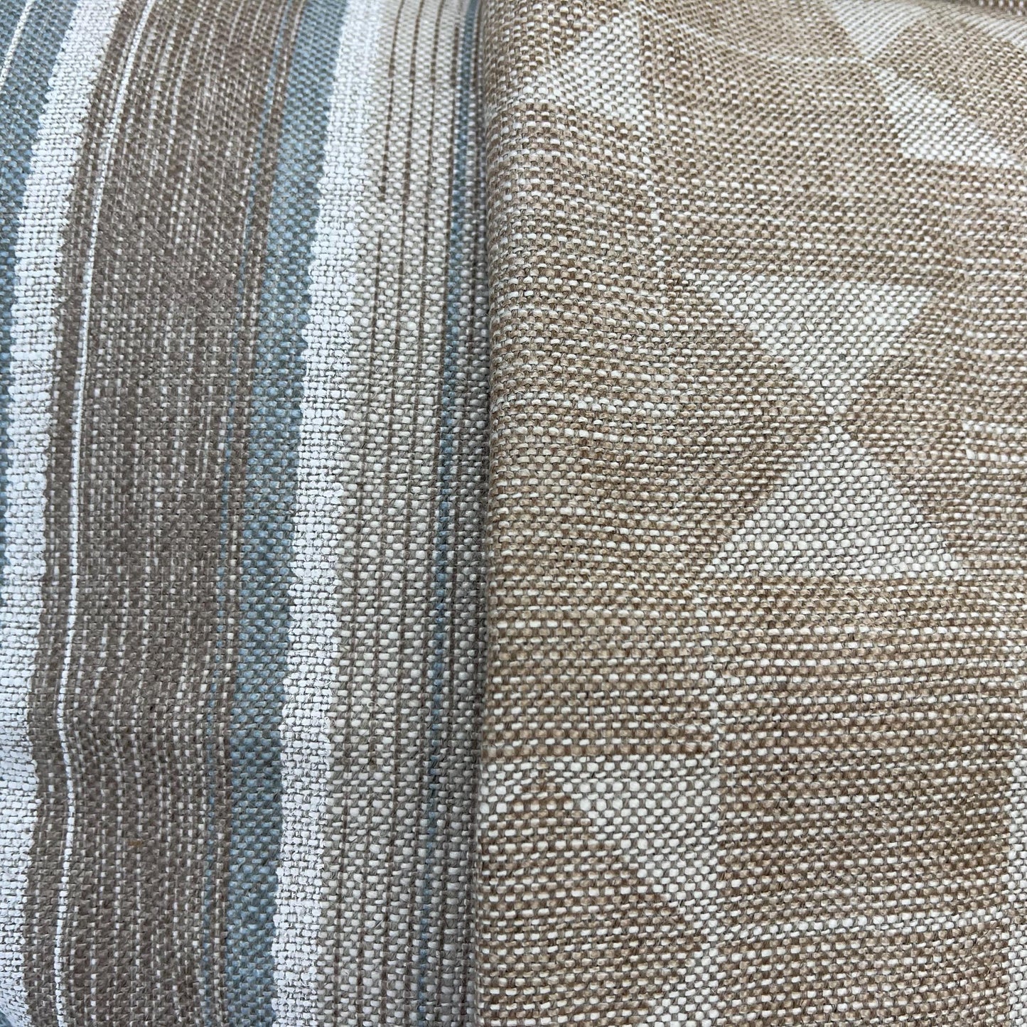 Cushions Made In Fermoie Luxury Designer Carskiey Broad Stripe Beige Blue Cushion Pillow Throw Cover