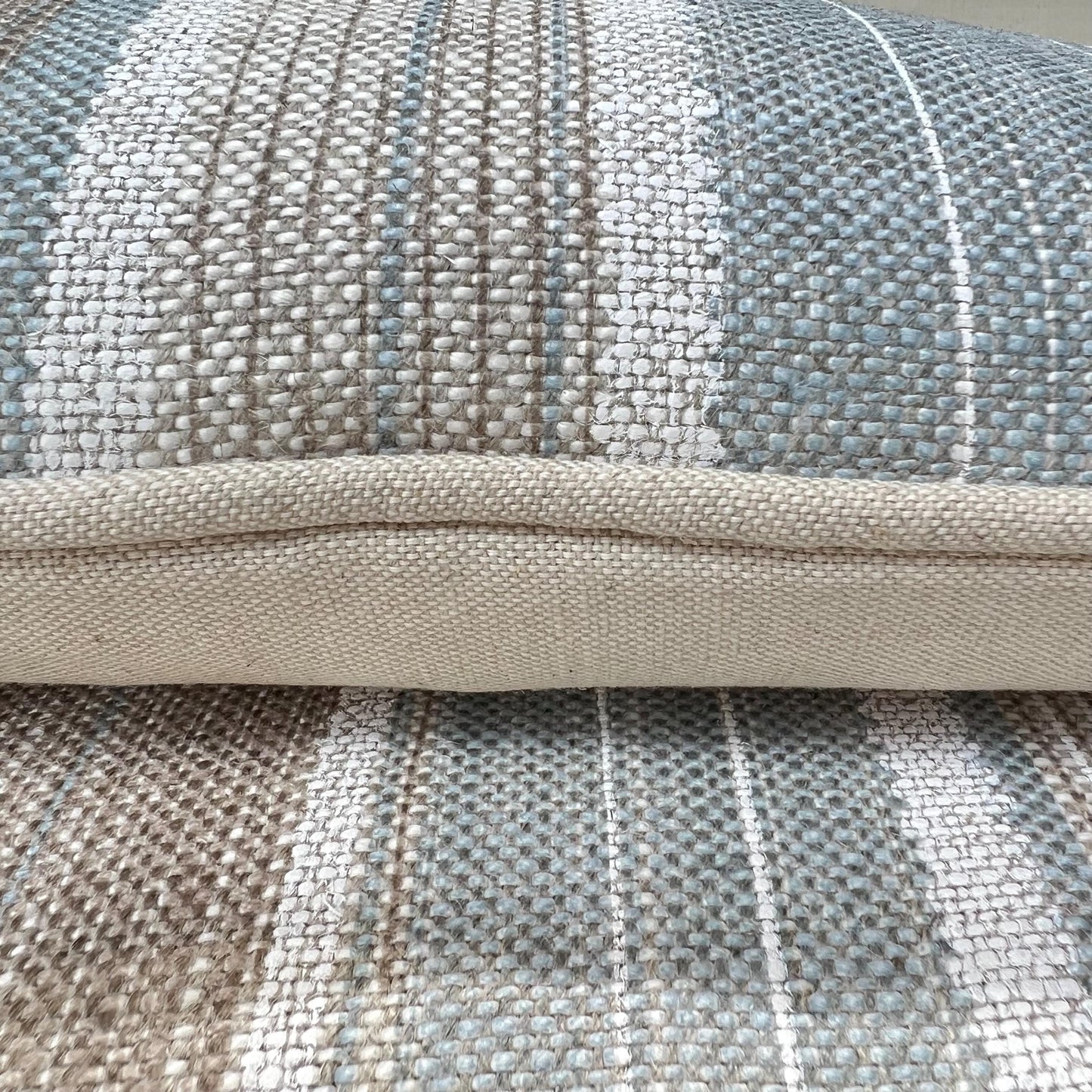 Cushions Made In Fermoie Luxury Designer Carskiey Broad Stripe Beige Blue Cushion Pillow Throw Cover