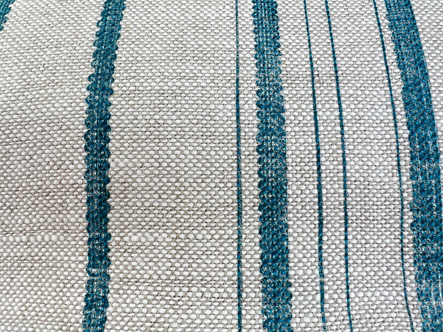 Cushions Made In Fermoie Carskiey Single Stripe Luxury Designer Decorative Neutral Bright Blue Linen Cushion Pillow Throw Cover