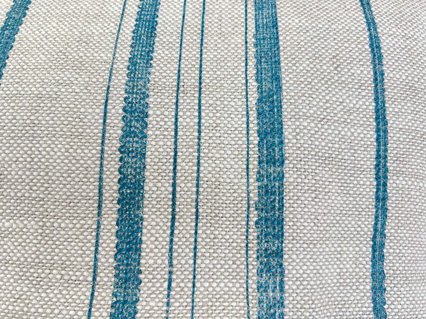 Cushions Made In Fermoie Carskiey Single Stripe Luxury Designer Decorative Neutral Bright Blue Linen Cushion Pillow Throw Cover
