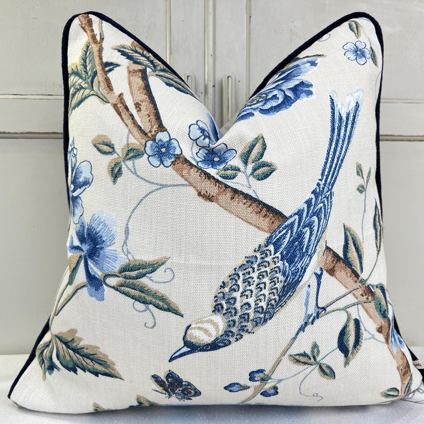 GP & J Baker Elinors Blue Green Bird Luxury Designer Decorative Cushion Throw Pillow Cover