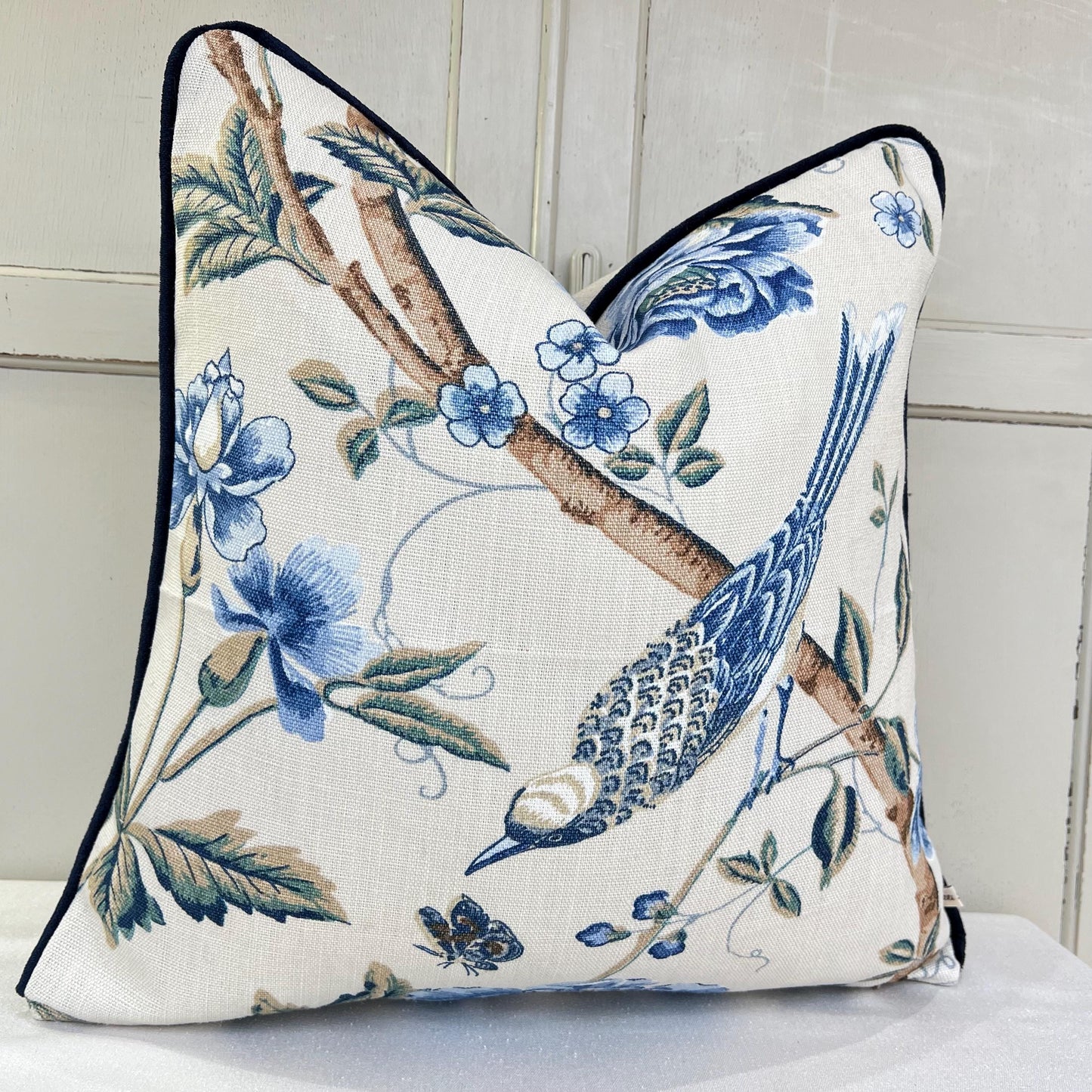 GP & J Baker Elinors Blue Green Bird Luxury Designer Decorative Cushion Throw Pillow Cover