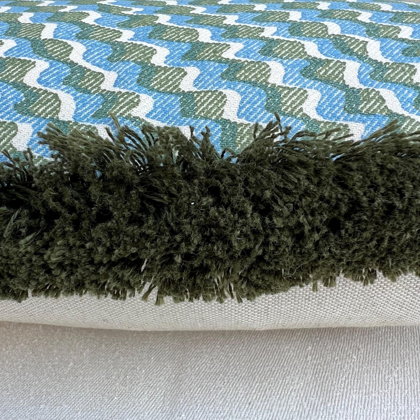 Cushions Made In Fermoie Ruffle Blue Green Cotton Decorative Sofa Throw Pillow Cover