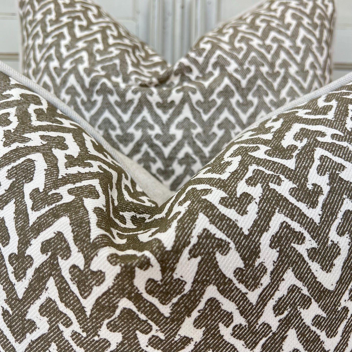 Cushions Made In Fermoie Rabanna Dark Khaki Cotton Decorative Sofa Throw Pillow Cover