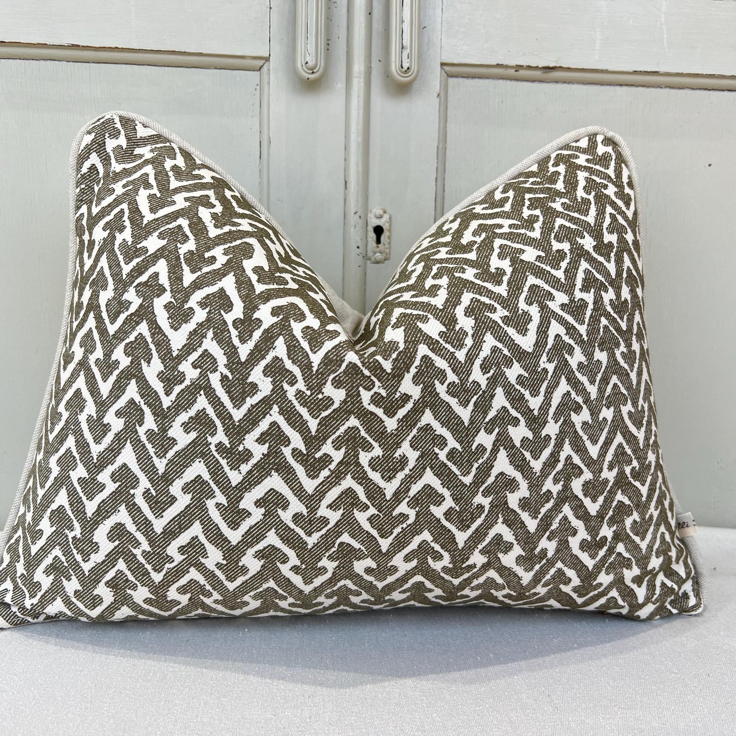 Cushions Made In Fermoie Rabanna Dark Khaki Cotton Decorative Sofa Throw Pillow Cover
