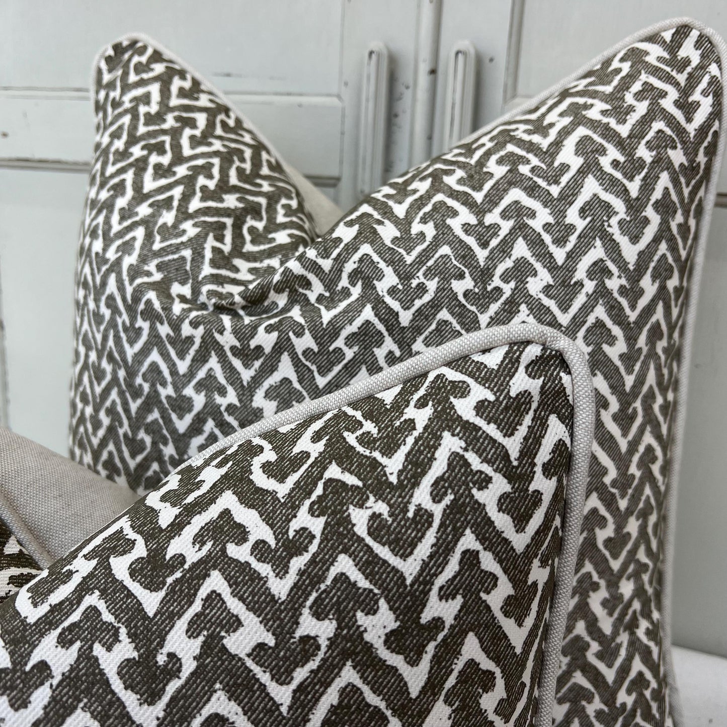 Cushions Made In Fermoie Rabanna Dark Khaki Cotton Decorative Sofa Throw Pillow Cover