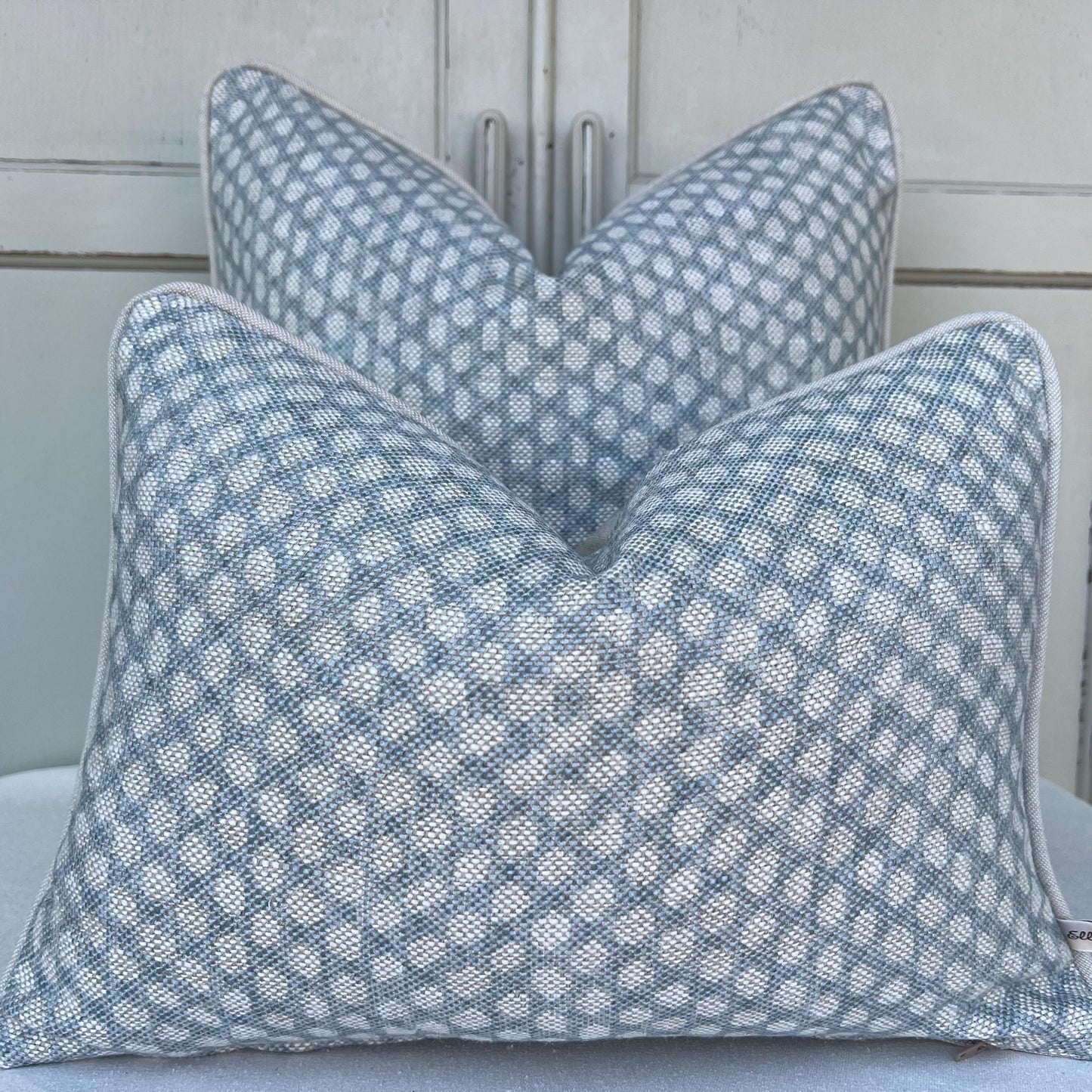 Cushions Made In Fermoie Wicker Luxury Designer Decorative Pale Blue Cotton Cushion Pillow Throw Cover