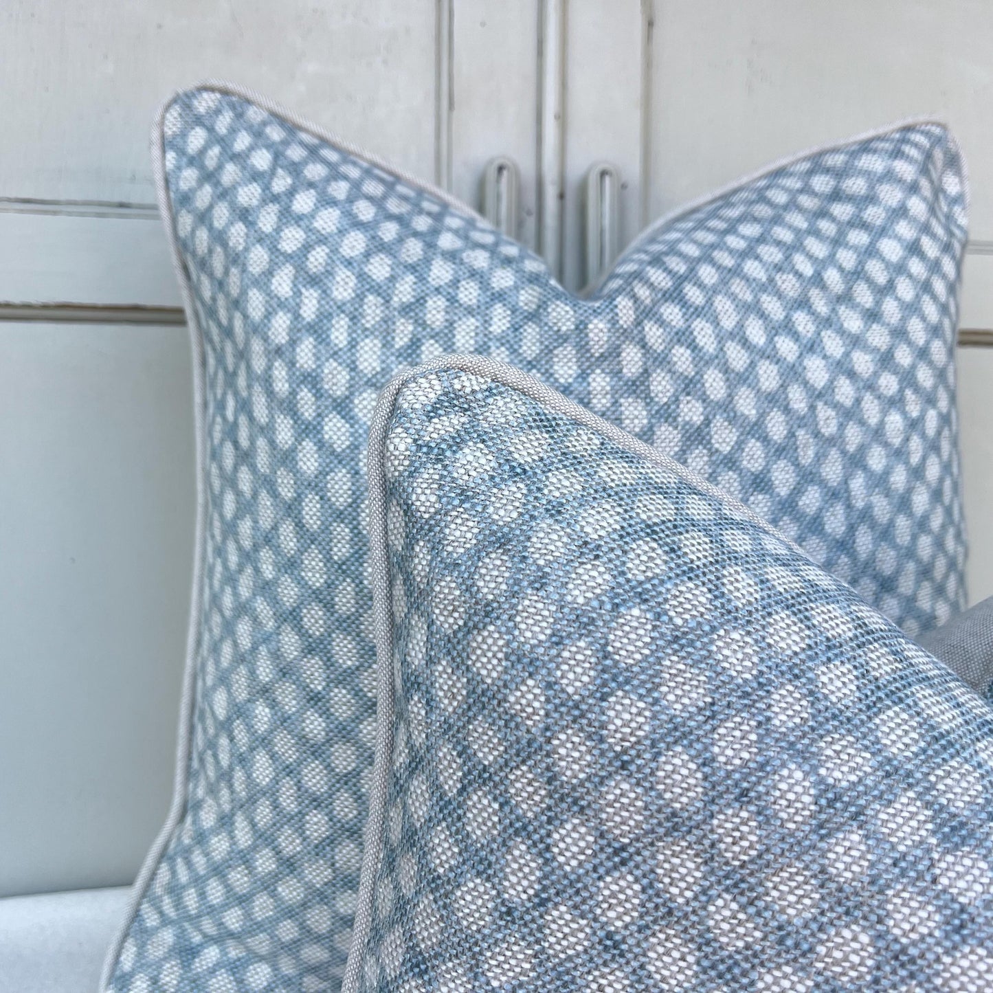 Cushions Made In Fermoie Wicker Luxury Designer Decorative Pale Blue Cotton Cushion Pillow Throw Cover
