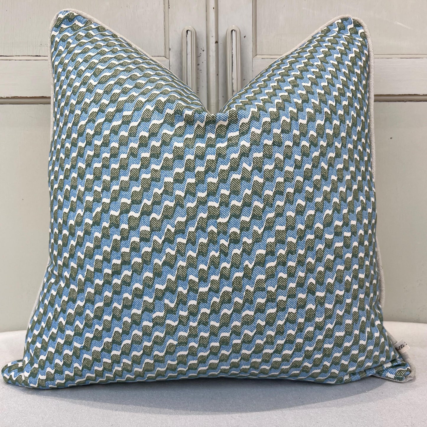 Cushions Made In Fermoie Ruffle Blue Green Cotton Decorative Sofa Throw Pillow Cover