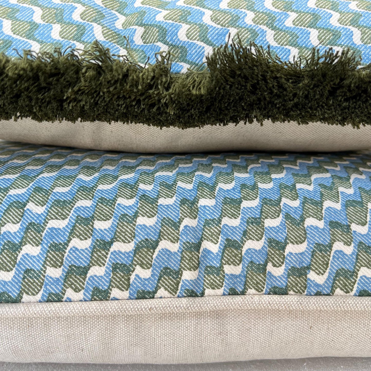 Cushions Made In Fermoie Ruffle Blue Green Cotton Decorative Sofa Throw Pillow Cover