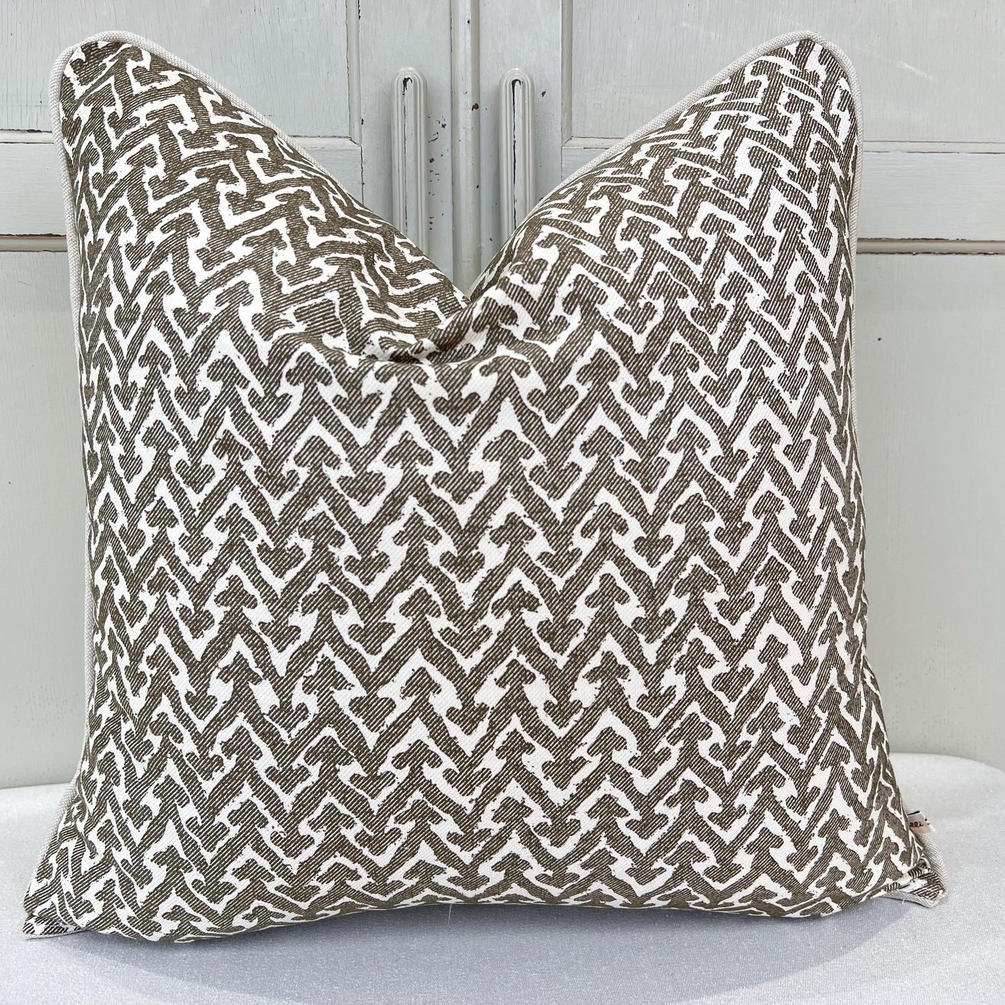 Cushions Made In Fermoie Rabanna Dark Khaki Cotton Decorative Sofa Throw Pillow Cover