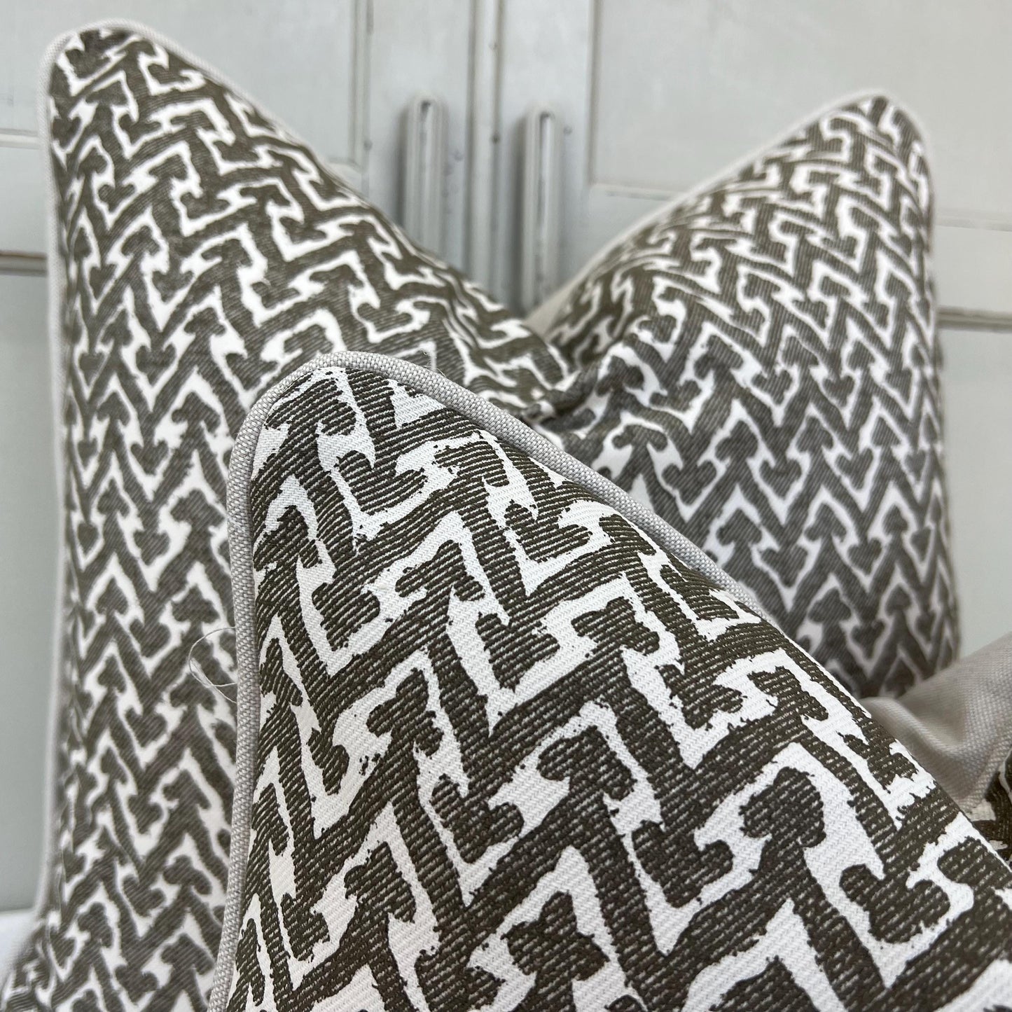 Cushions Made In Fermoie Rabanna Dark Khaki Cotton Decorative Sofa Throw Pillow Cover