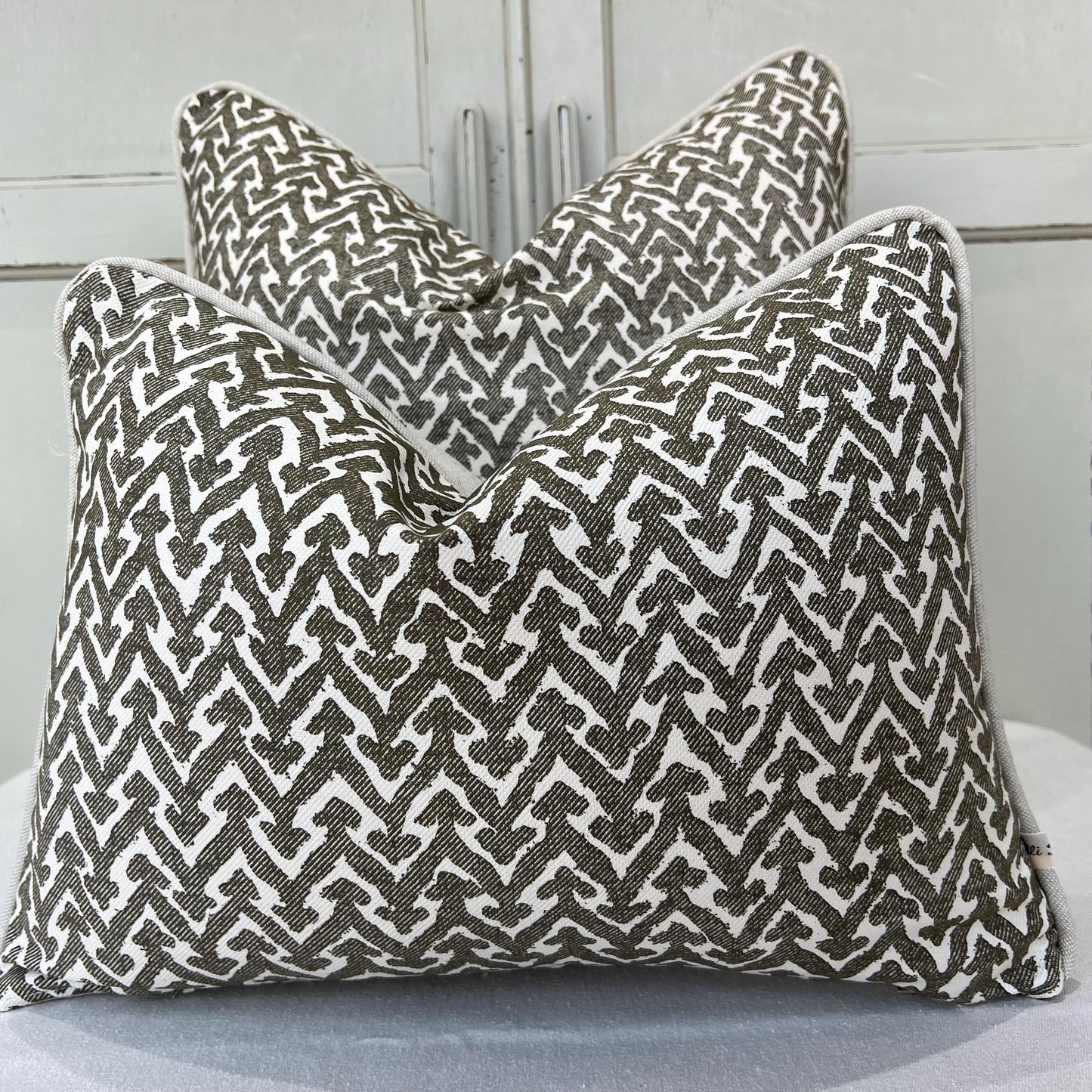 Cushions Made In Fermoie Rabanna Dark Khaki Cotton Decorative Sofa Throw Pillow Cover