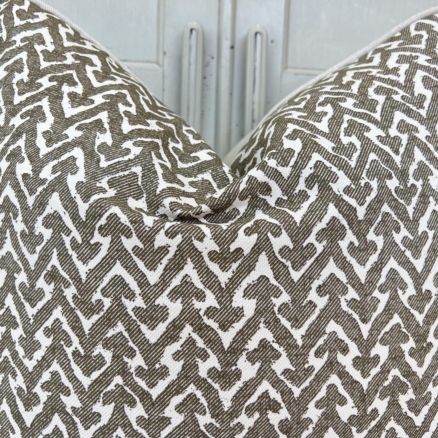 Cushions Made In Fermoie Rabanna Dark Khaki Cotton Decorative Sofa Throw Pillow Cover