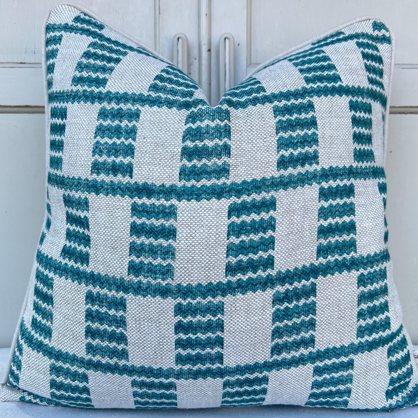 Cushions Made In Fermoie Cove Linen Luxury Designer Decorative Teal Neutral Cushion Pillow Throw Cover