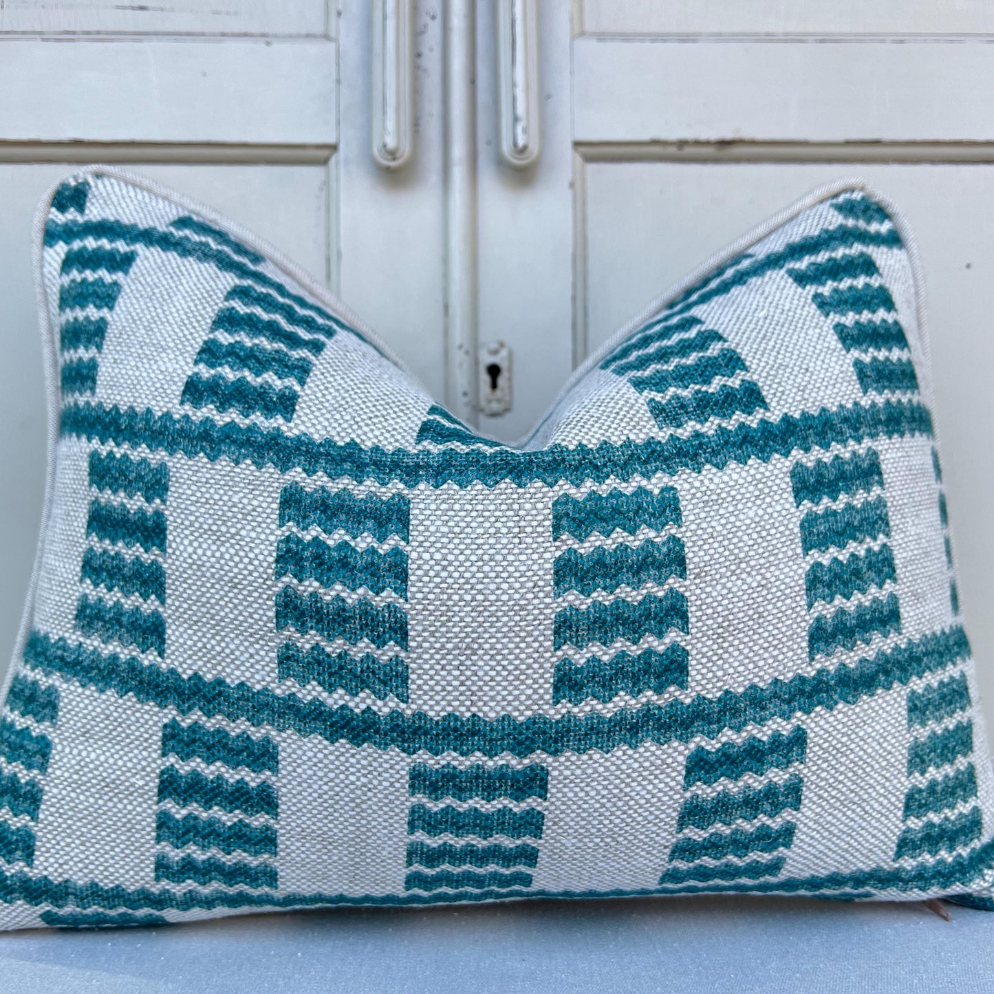 Cushions Made In Fermoie Cove Linen Luxury Designer Decorative Teal Neutral Cushion Pillow Throw Cover