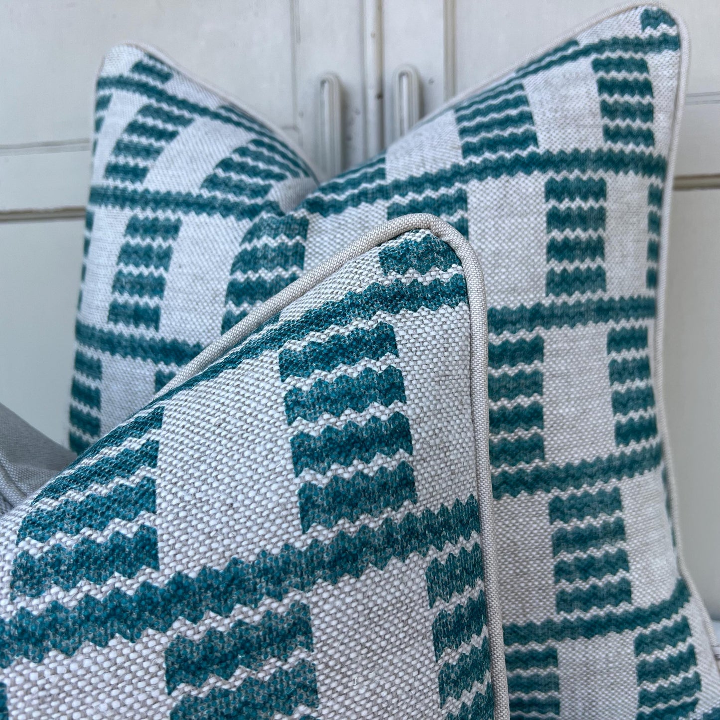 Cushions Made In Fermoie Cove Linen Luxury Designer Decorative Teal Neutral Cushion Pillow Throw Cover